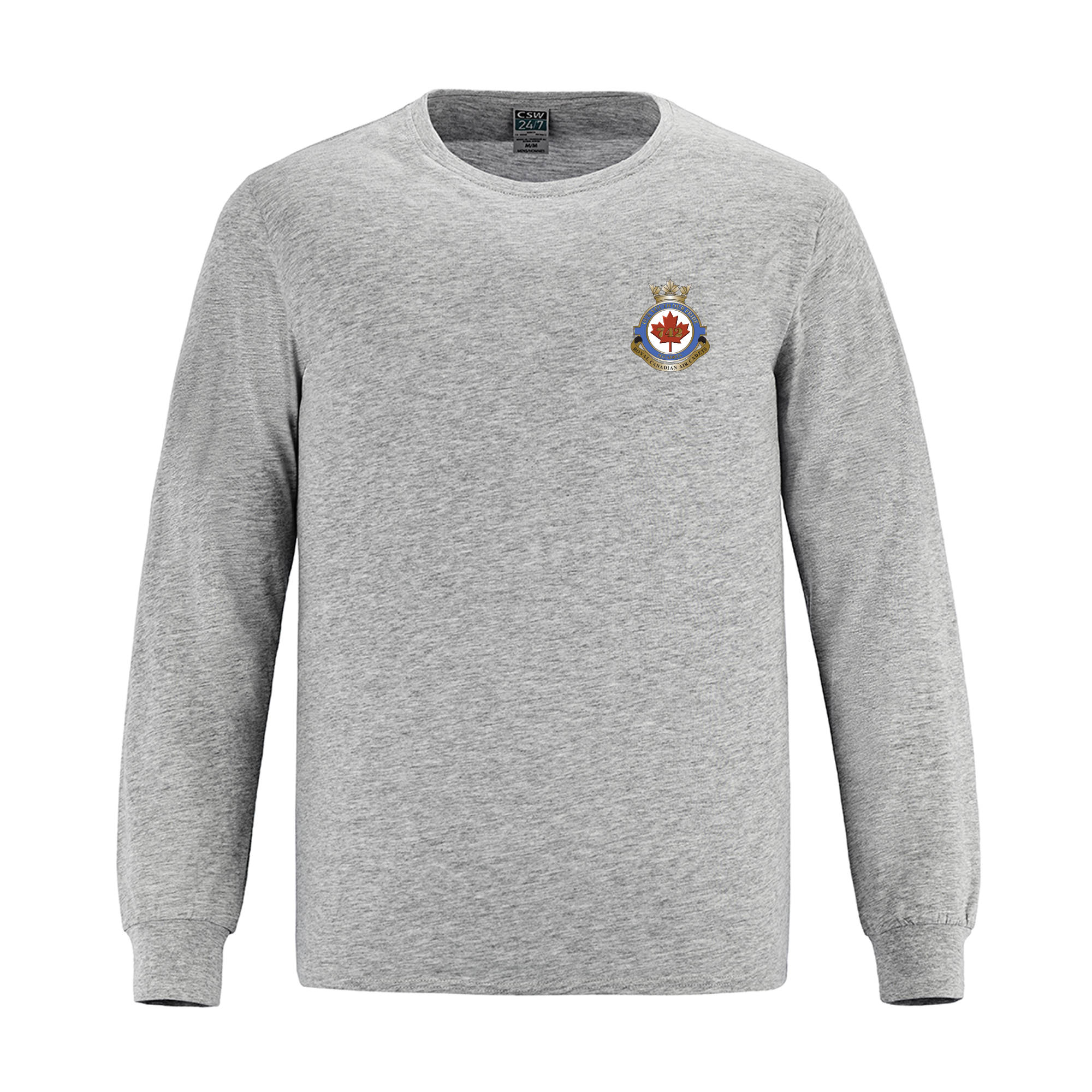 T-shirt à manches longues en coton filé à anneaux pour jeunes