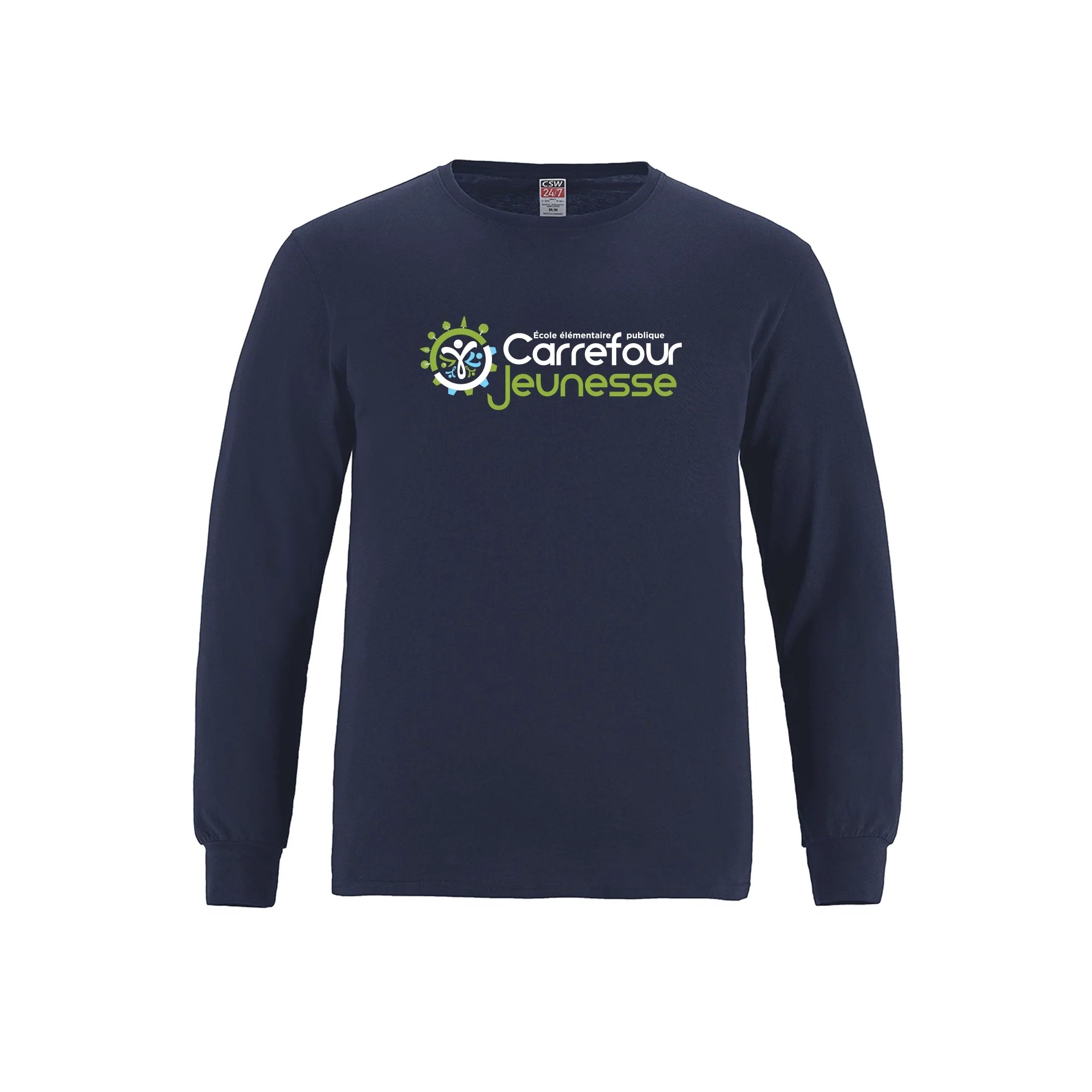 Unisex Ring Spun Combed Cotton Long Sleeve Crewneck