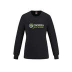 Pull à manches longues et col rond en coton peigné filé à l'anneau pour femme