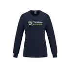 Pull à manches longues et col rond en coton peigné filé à l'anneau pour femme