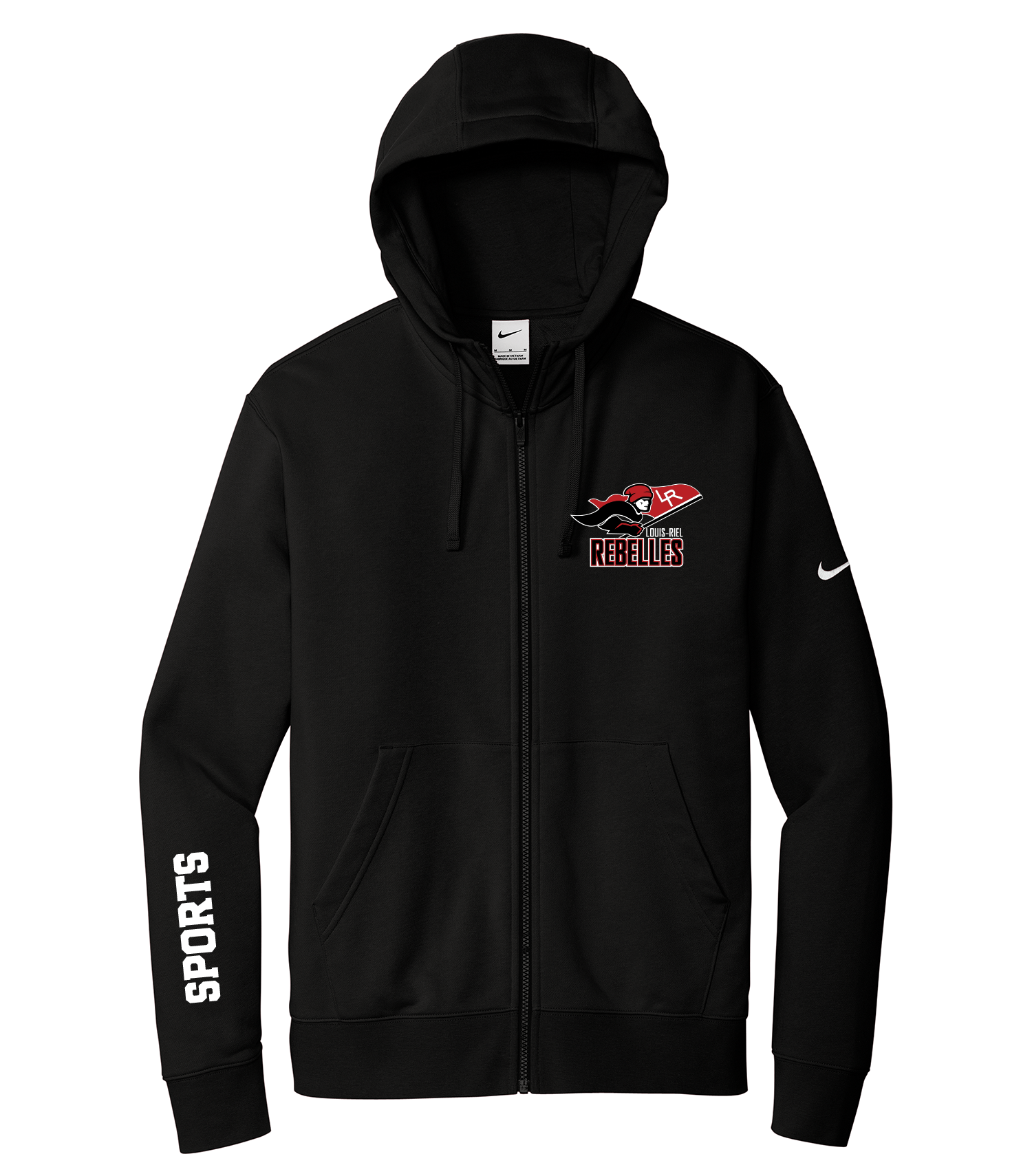 NIKE CLUB FLEECE SLEEVE SWOOSH FULL ZIP HOODIE