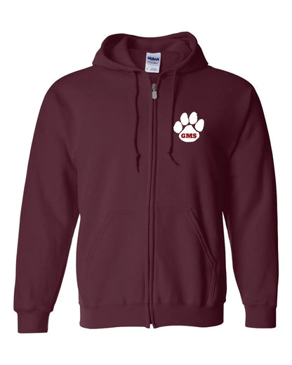 UNISEX FLEECE FULL ZIP HOODED SWEATSHIRT - PAW SPLIT