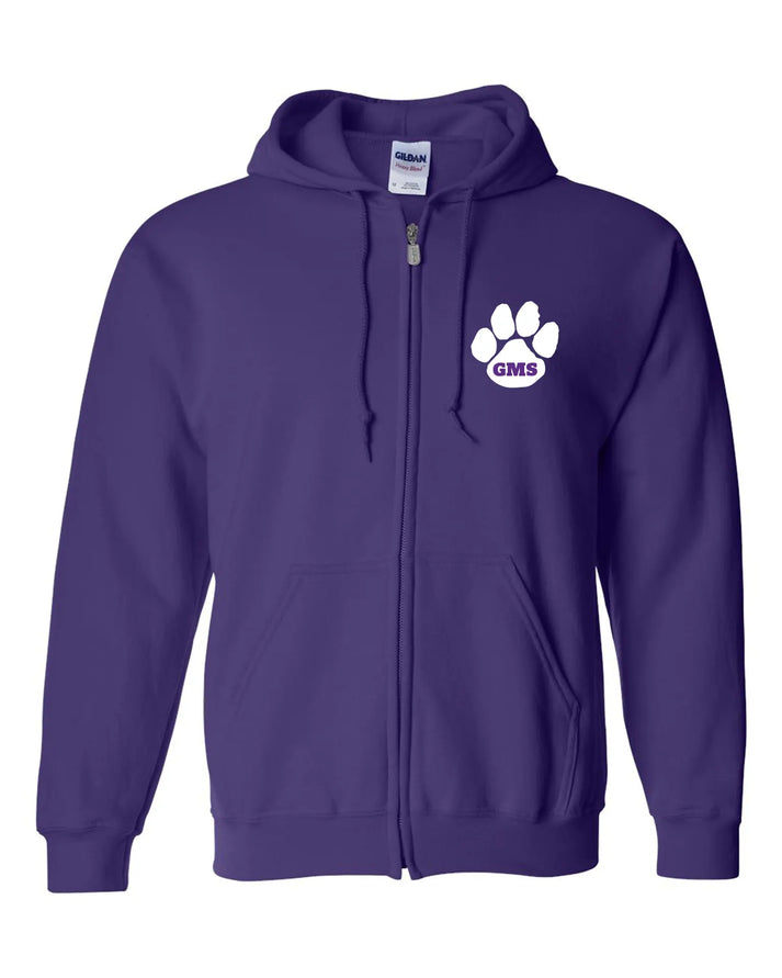 UNISEX FLEECE FULL ZIP HOODED SWEATSHIRT - PAW SPLIT