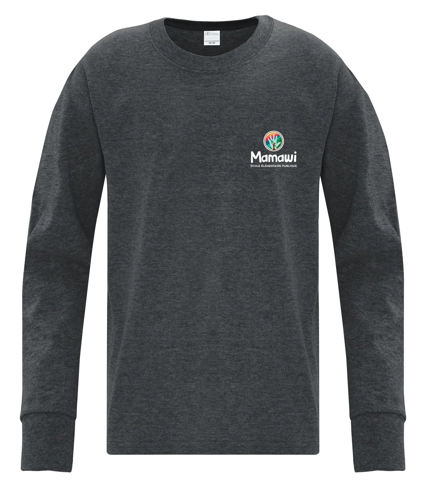 T-SHIRT À MANCHES LONGUES PEIGNÉ ET FILÉ À L'ANNEAUX