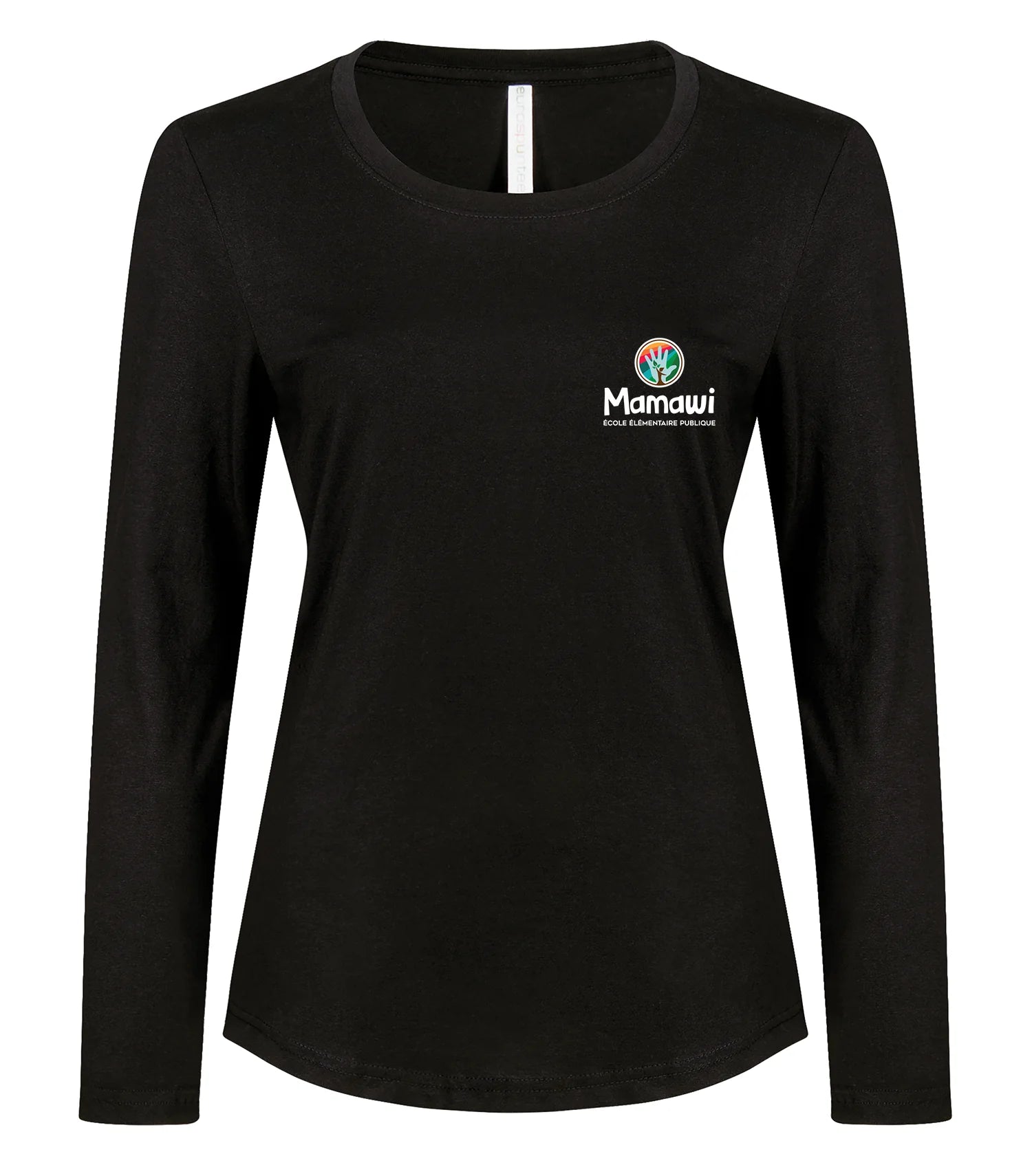 T-SHIRT À MANCHES LONGUES POUR FEMME, PEIGNÉ ET FILÉ À L'ANNEAUX