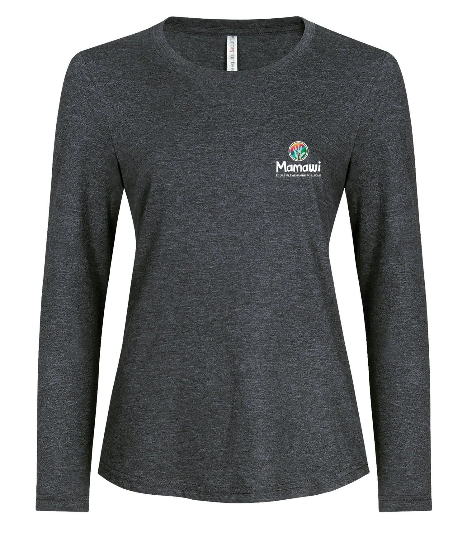 T-SHIRT À MANCHES LONGUES POUR FEMME, PEIGNÉ ET FILÉ À L'ANNEAUX