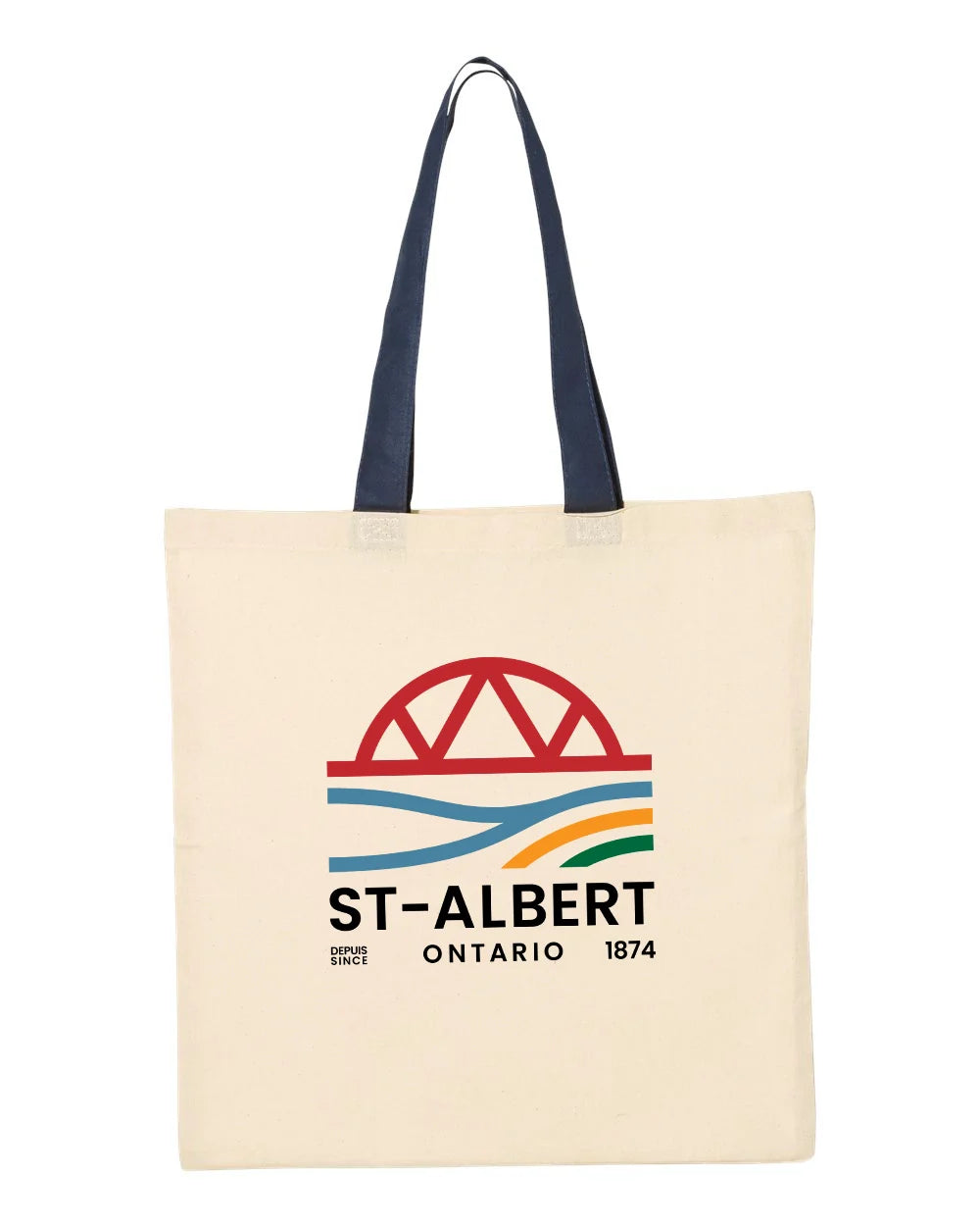 Q-Tees Economical Tote with Contrast-Color Handles