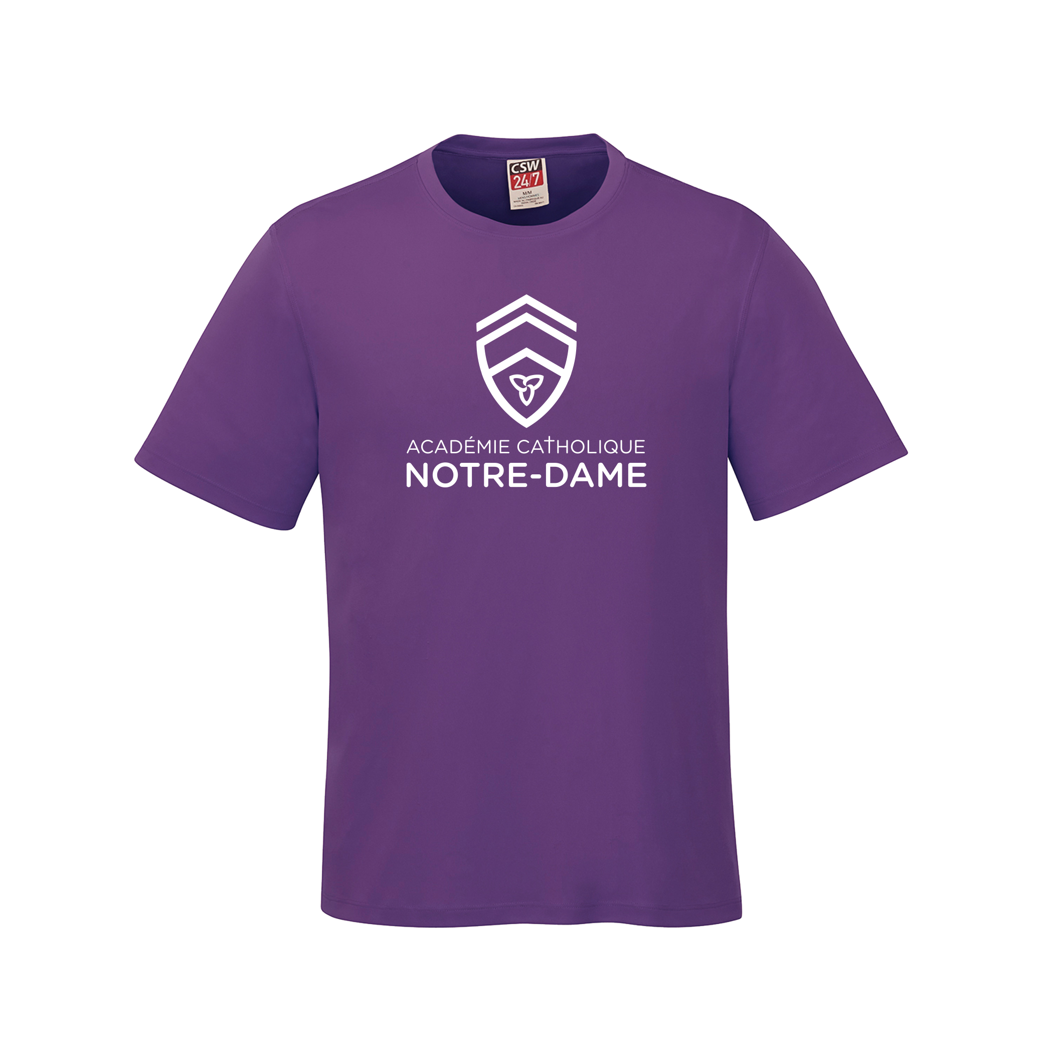 T-shirt pour jeunes en coton filé à anneaux, coloris variés