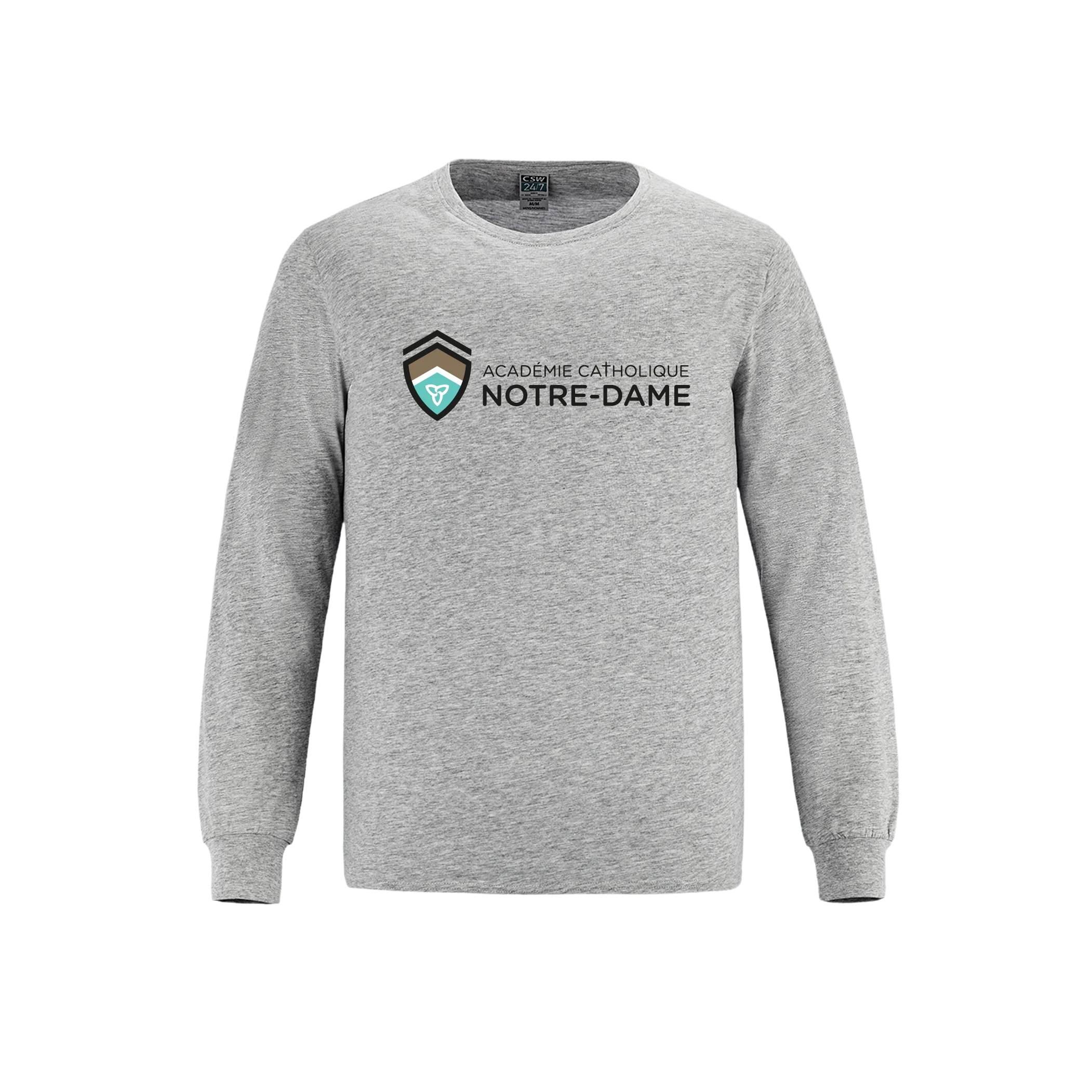 T-shirt à manches longues en coton filé à anneaux pour jeunes