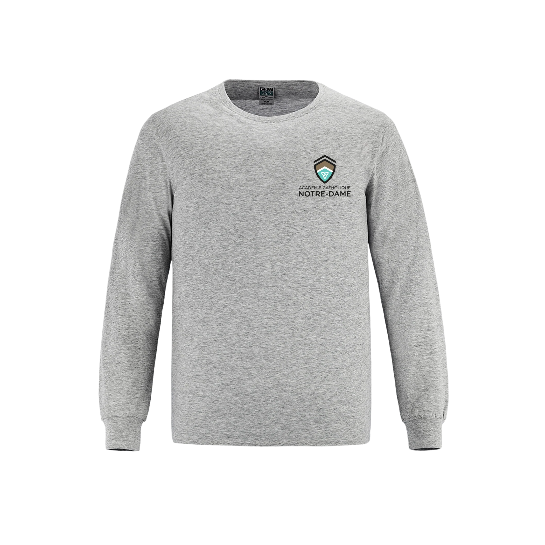 T-shirt à manches longues en coton filé à anneaux pour jeunes