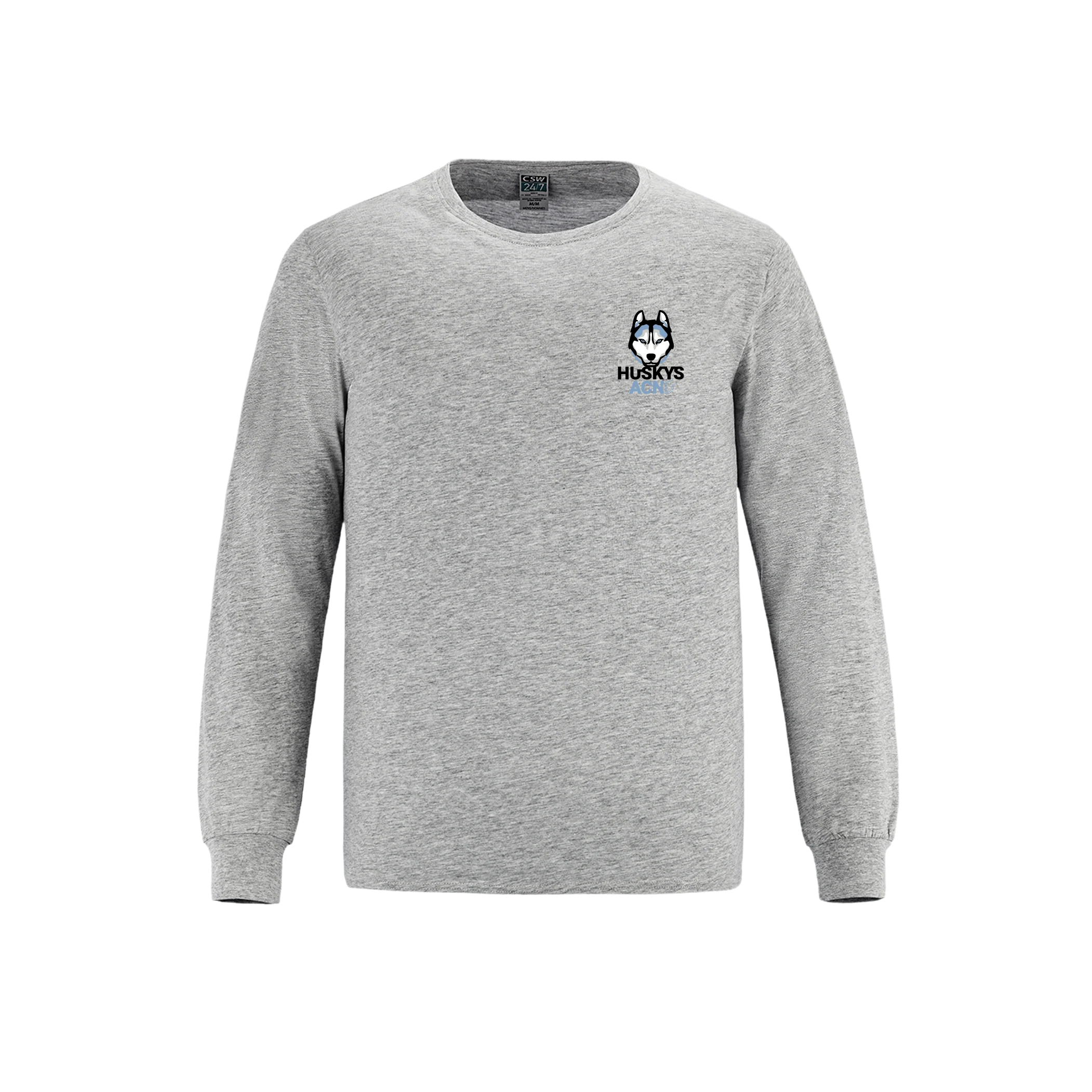 T-shirt à manches longues en coton filé à anneaux pour jeunes