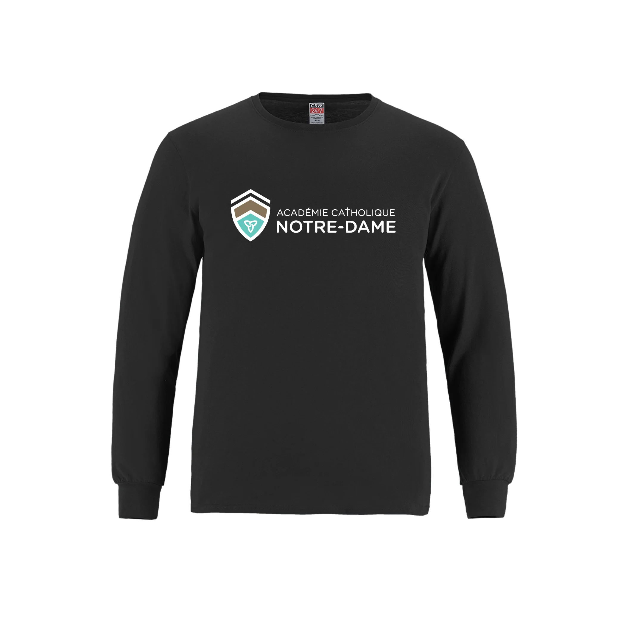 T-shirt à manches longues en coton filé à anneaux pour jeunes