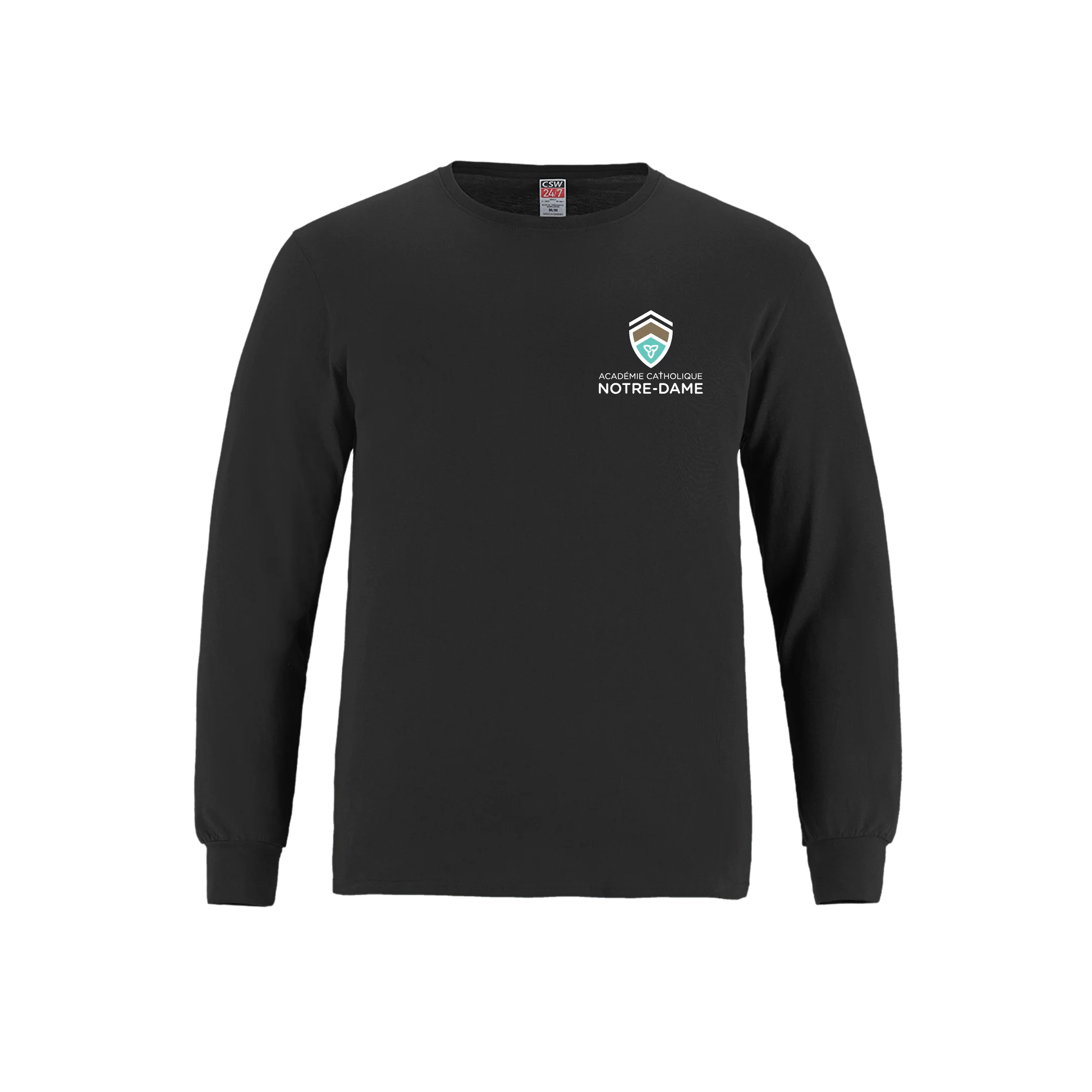 T-shirt à manches longues en coton filé à anneaux pour jeunes