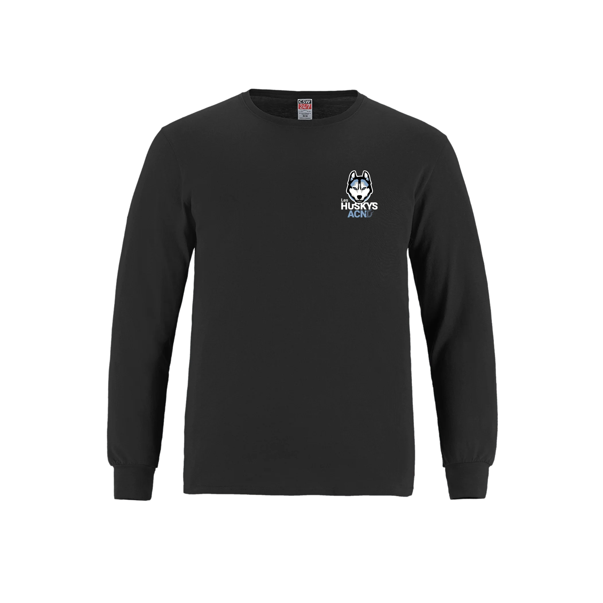 T-shirt à manches longues en coton filé à anneaux pour jeunes
