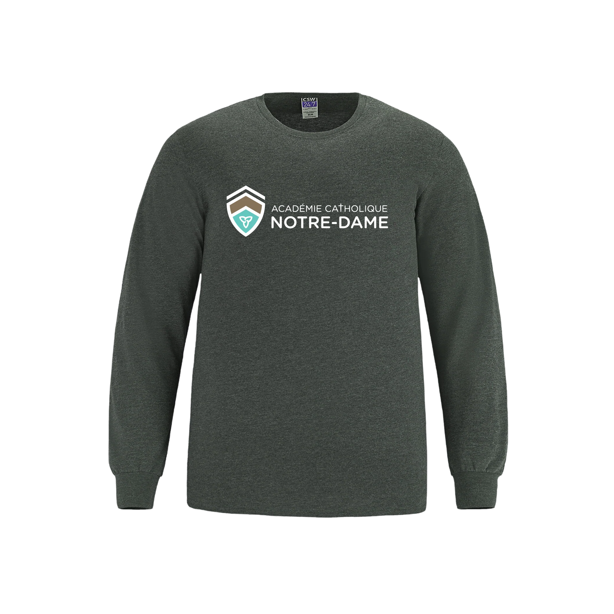 T-shirt à manches longues en coton filé à anneaux pour jeunes