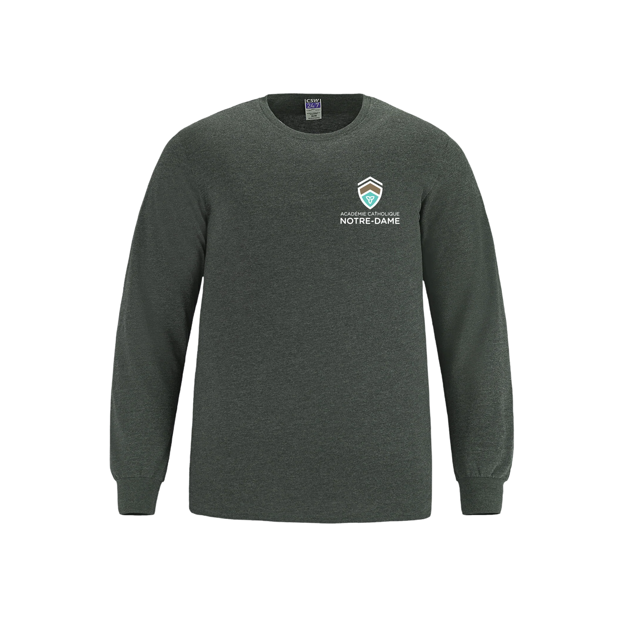 T-shirt à manches longues en coton filé à anneaux pour jeunes