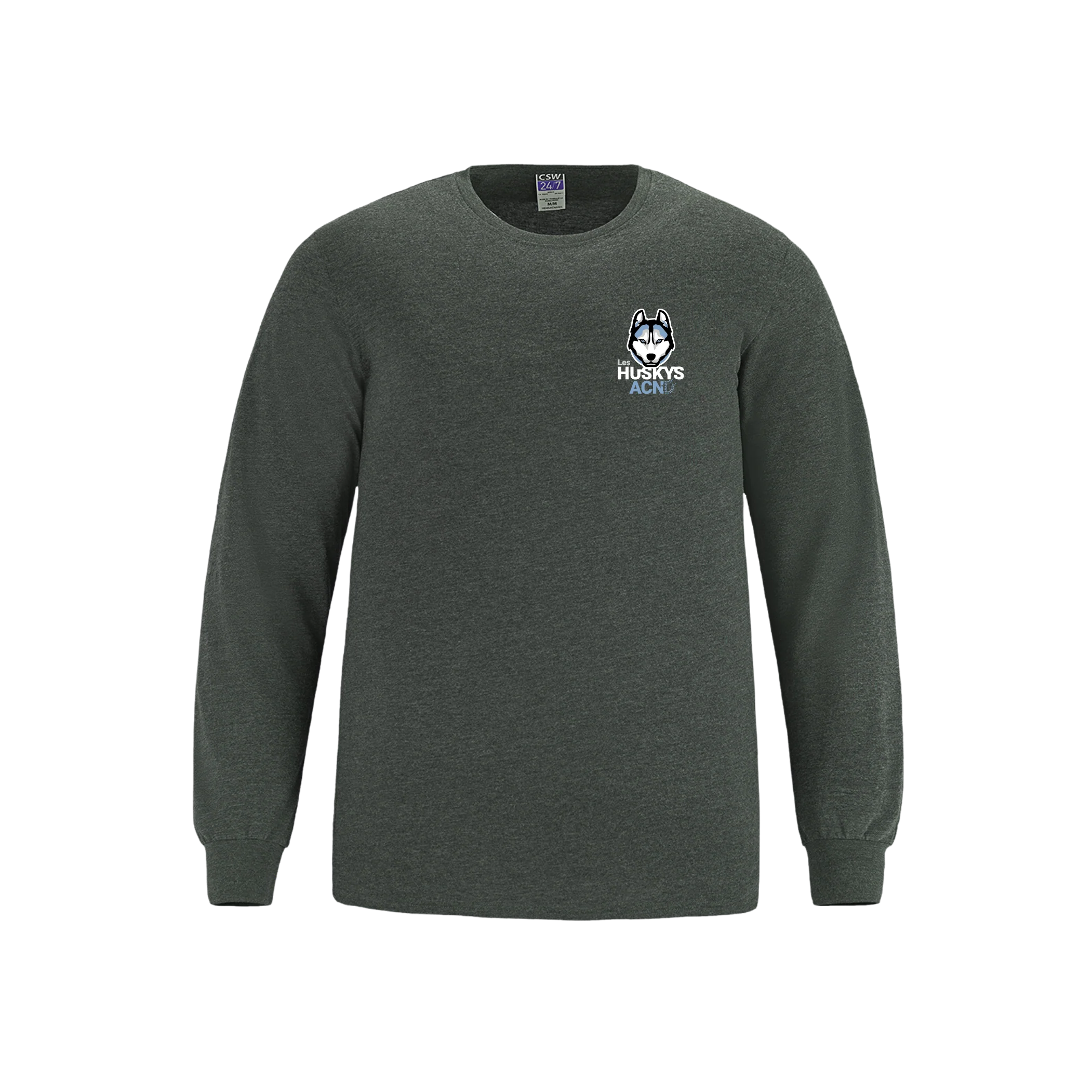 T-shirt à manches longues en coton filé à anneaux pour jeunes