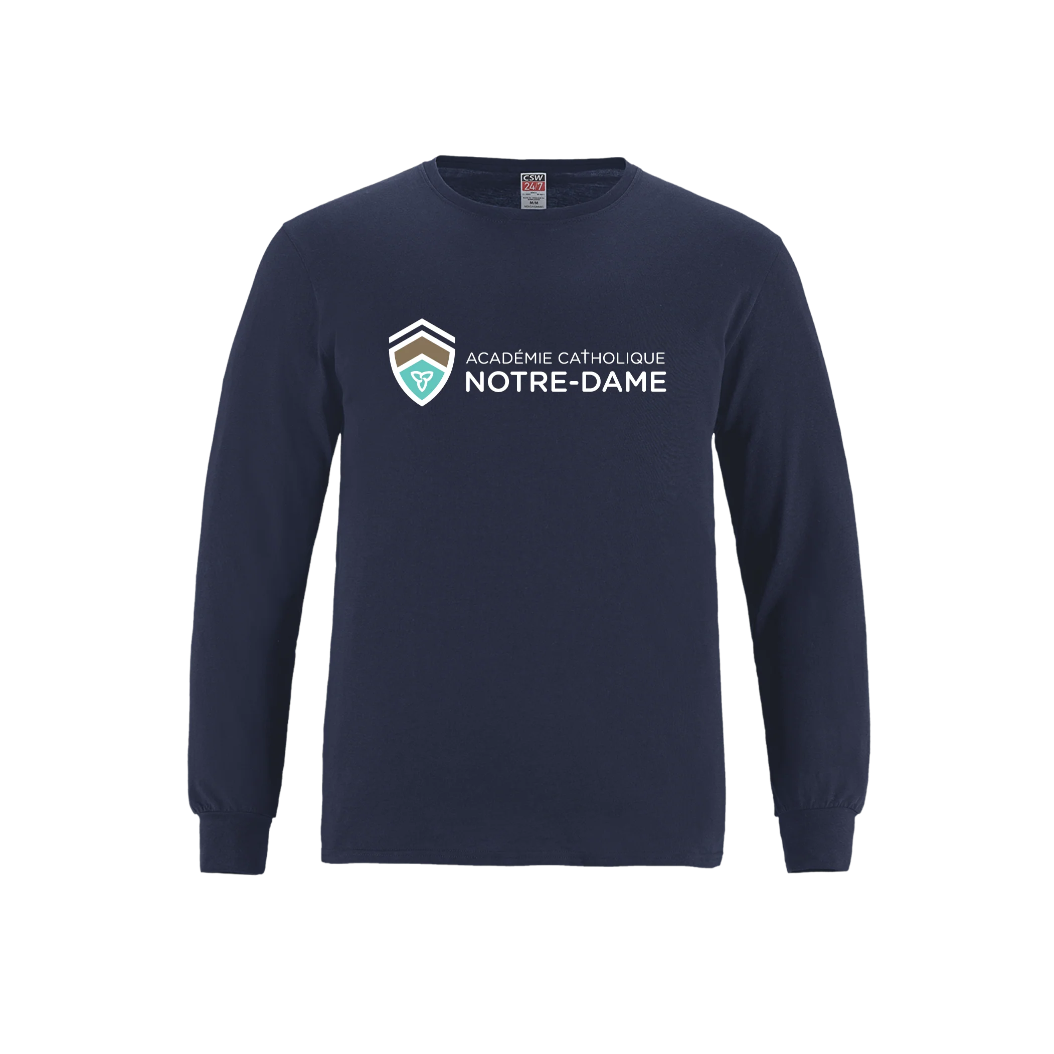 T-shirt à manches longues en coton filé à anneaux pour jeunes