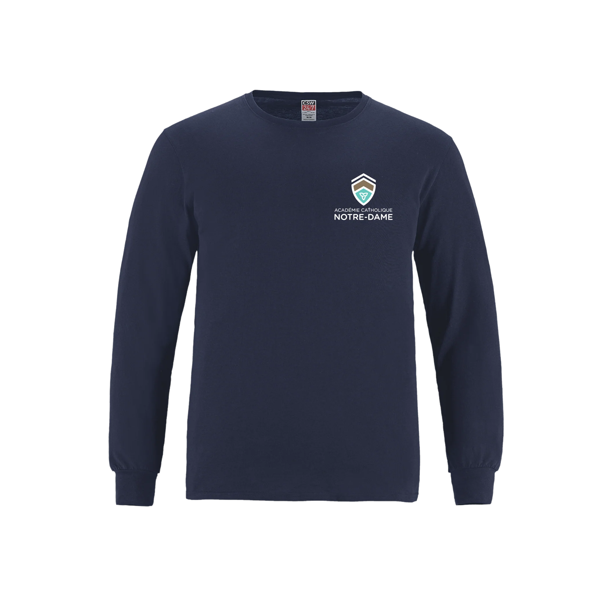 T-shirt à manches longues en coton filé à anneaux pour jeunes