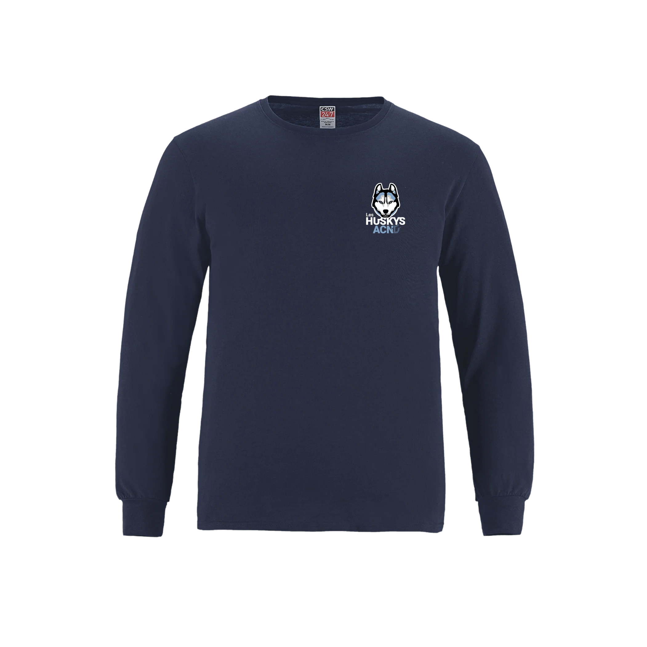 T-shirt à manches longues en coton filé à anneaux pour jeunes