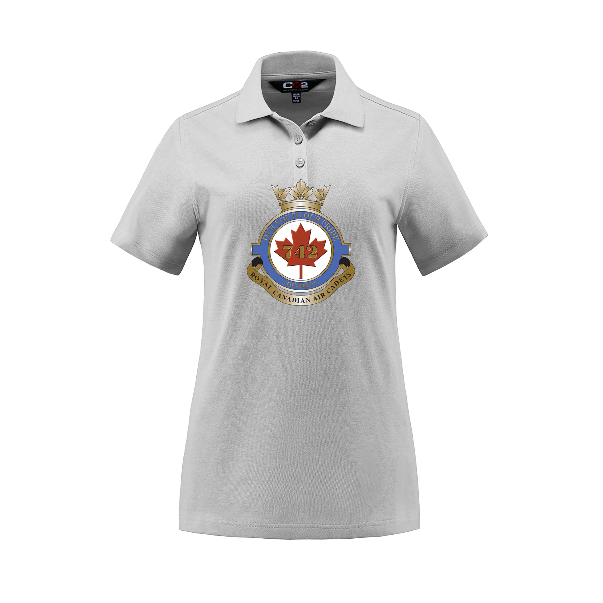 Polo piqué en coton/polyester/élasthanne pour femme