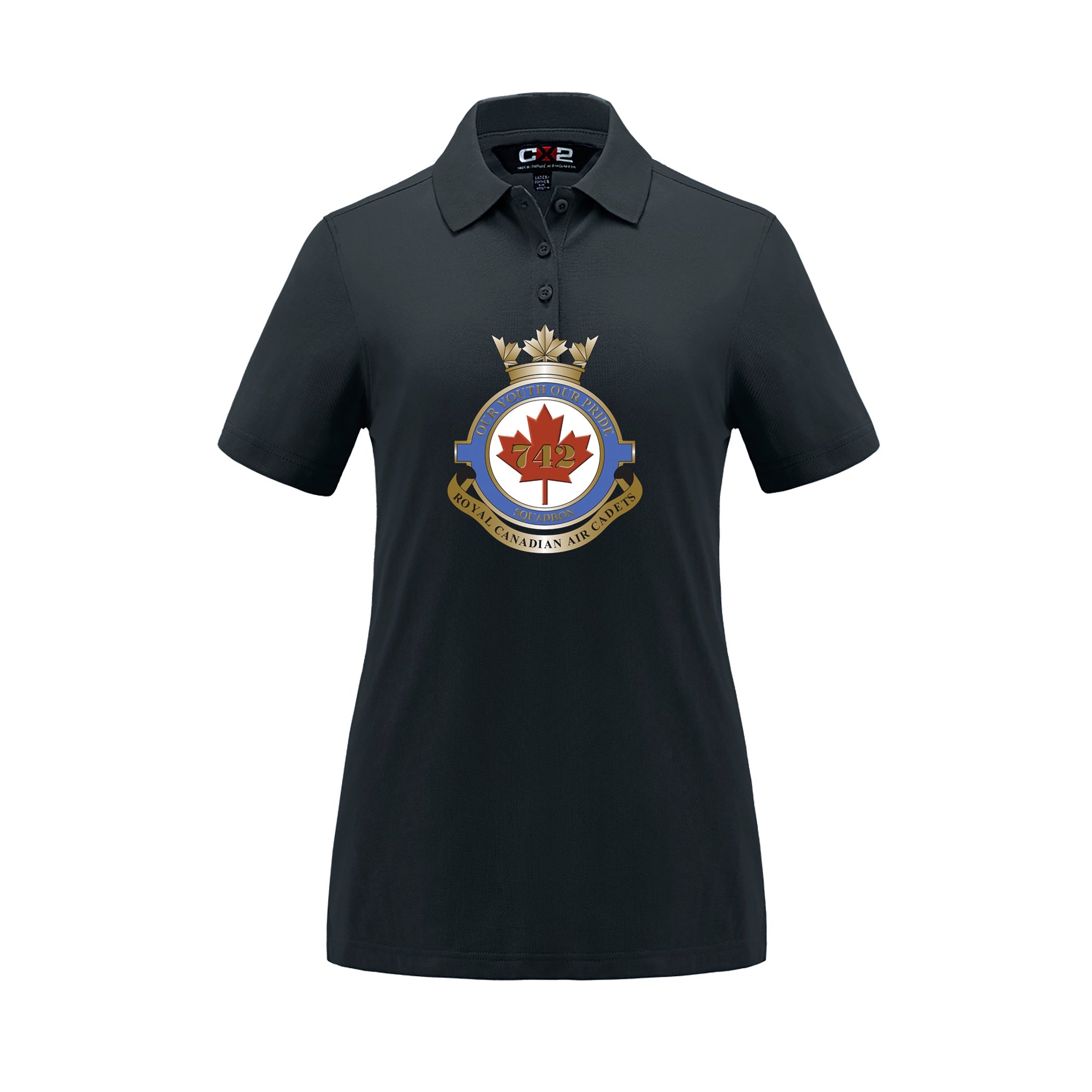 Polo piqué en coton/polyester/élasthanne pour femme