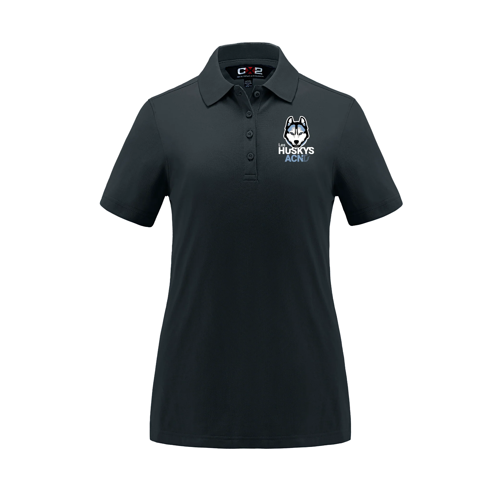 Polo piqué en coton/polyester/élasthanne pour femme