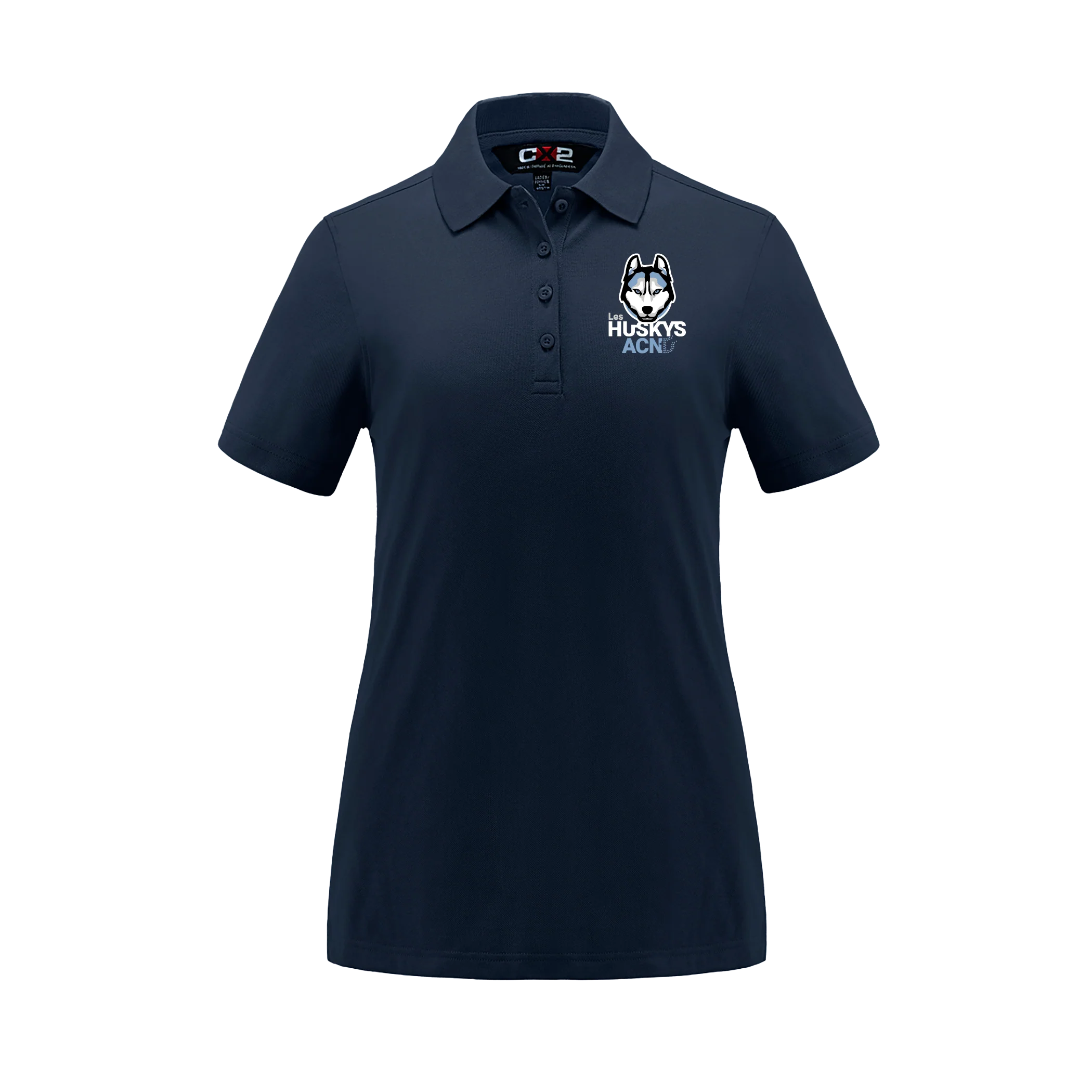 Polo piqué en coton/polyester/élasthanne pour femme