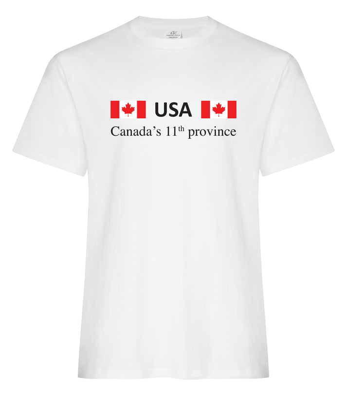 Unisex Ring Spun Cotton T-shirt | USA: Canada’s 11th Province Collection