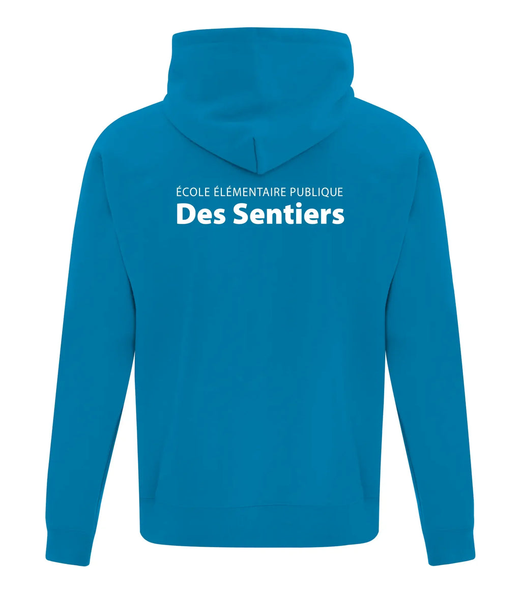 FLEECE HOODED SWEATSHIRT - SPLIT FRONT/BACK LOGO