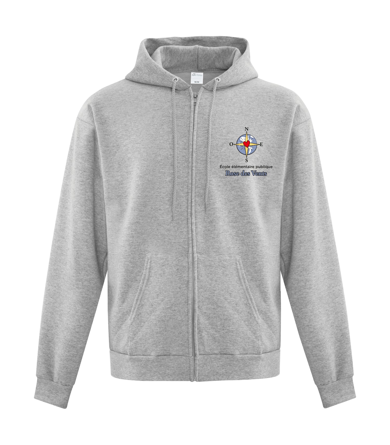 Sweat-shirt à capuche unisexe en polaire 50/50 avec fermeture éclair intégrale