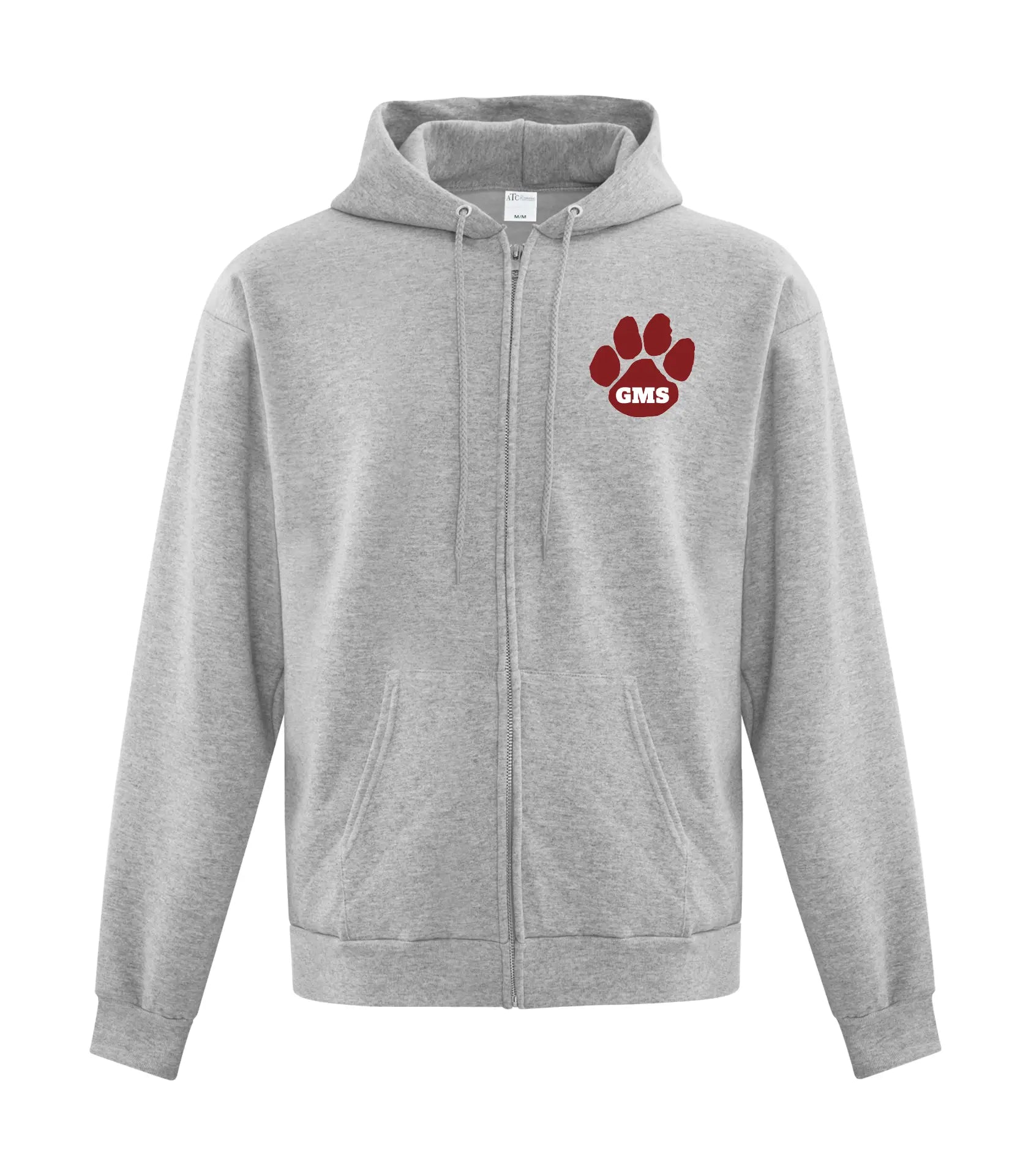 YOUTH FLEECE FULL ZIP HOODED SWEATSHIRT - PAW SPLIT