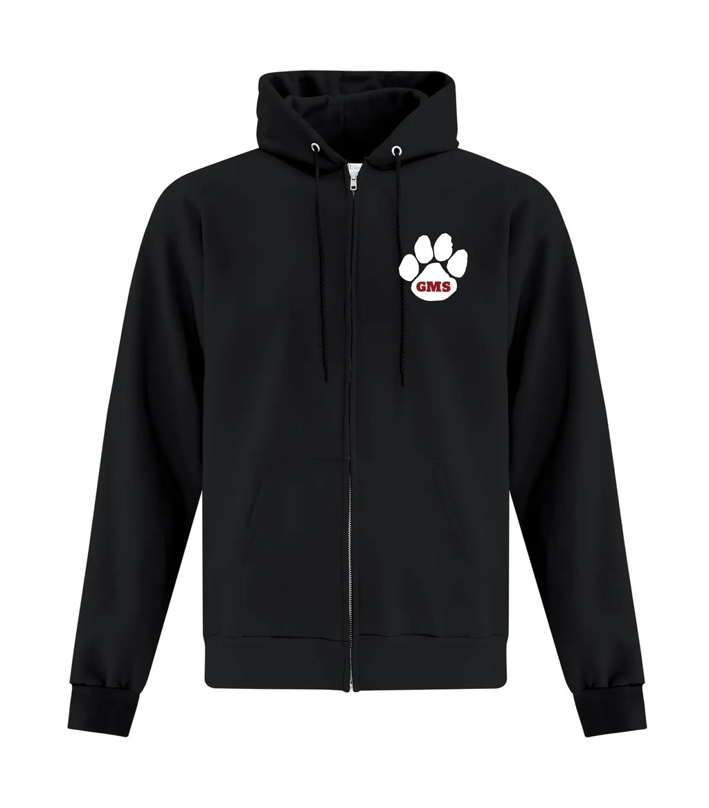 SWEAT-SHIRT À CAPUCHE POLAIRE UNISEXE AVEC FERMETURE ÉCLAIR INTÉGRALE - MOTIF PATTE