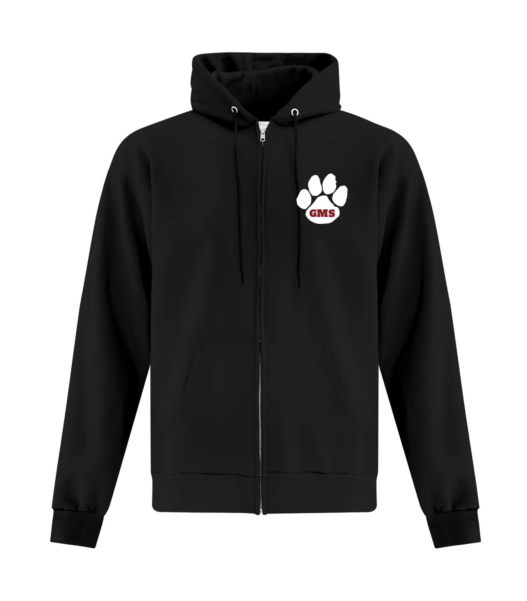 UNISEX FLEECE FULL ZIP HOODED SWEATSHIRT - PAW SPLIT