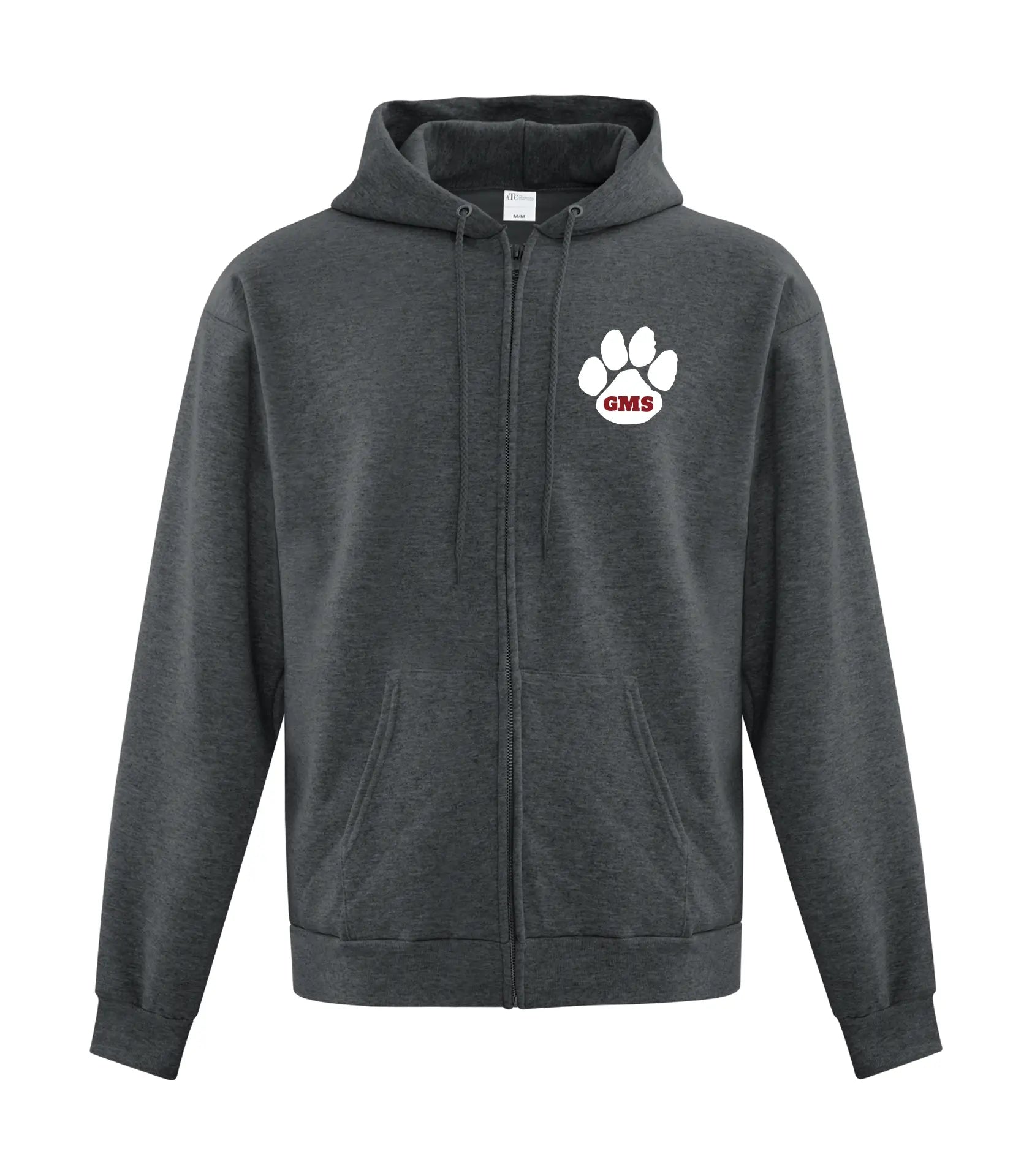 UNISEX FLEECE FULL ZIP HOODED SWEATSHIRT - PAW SPLIT