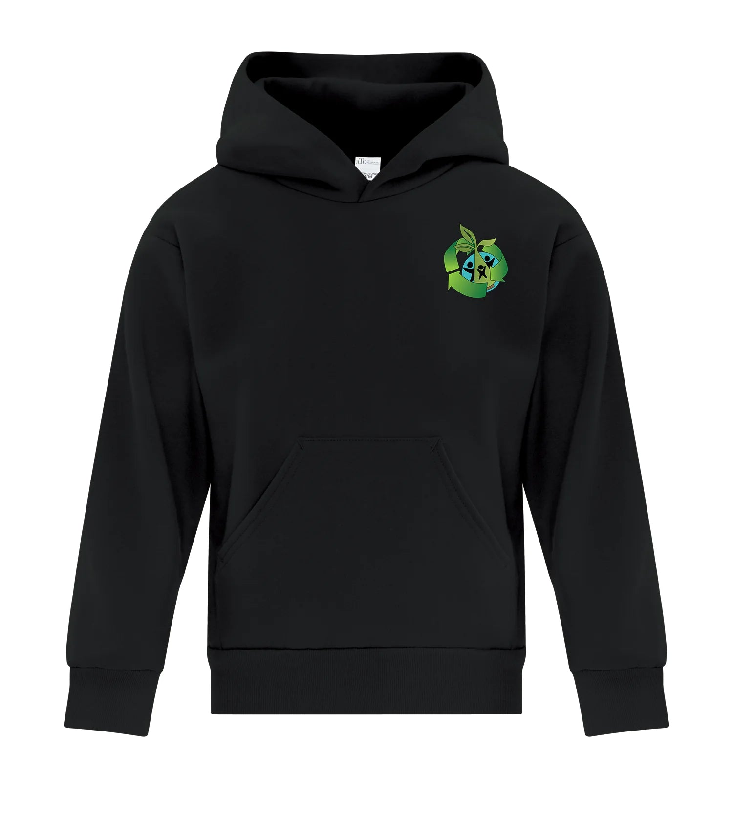 FLEECE YOUTH HOODED SWEATSHIRT - SPLIT FRONT/BACK LOGO