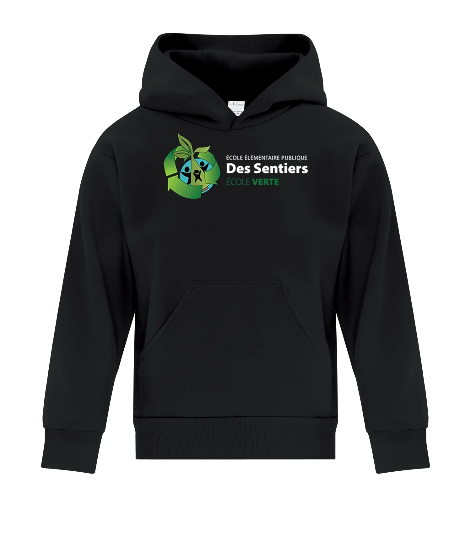 FLEECE YOUTH HOODED SWEATSHIRT - ACROSS CHEST LOGO