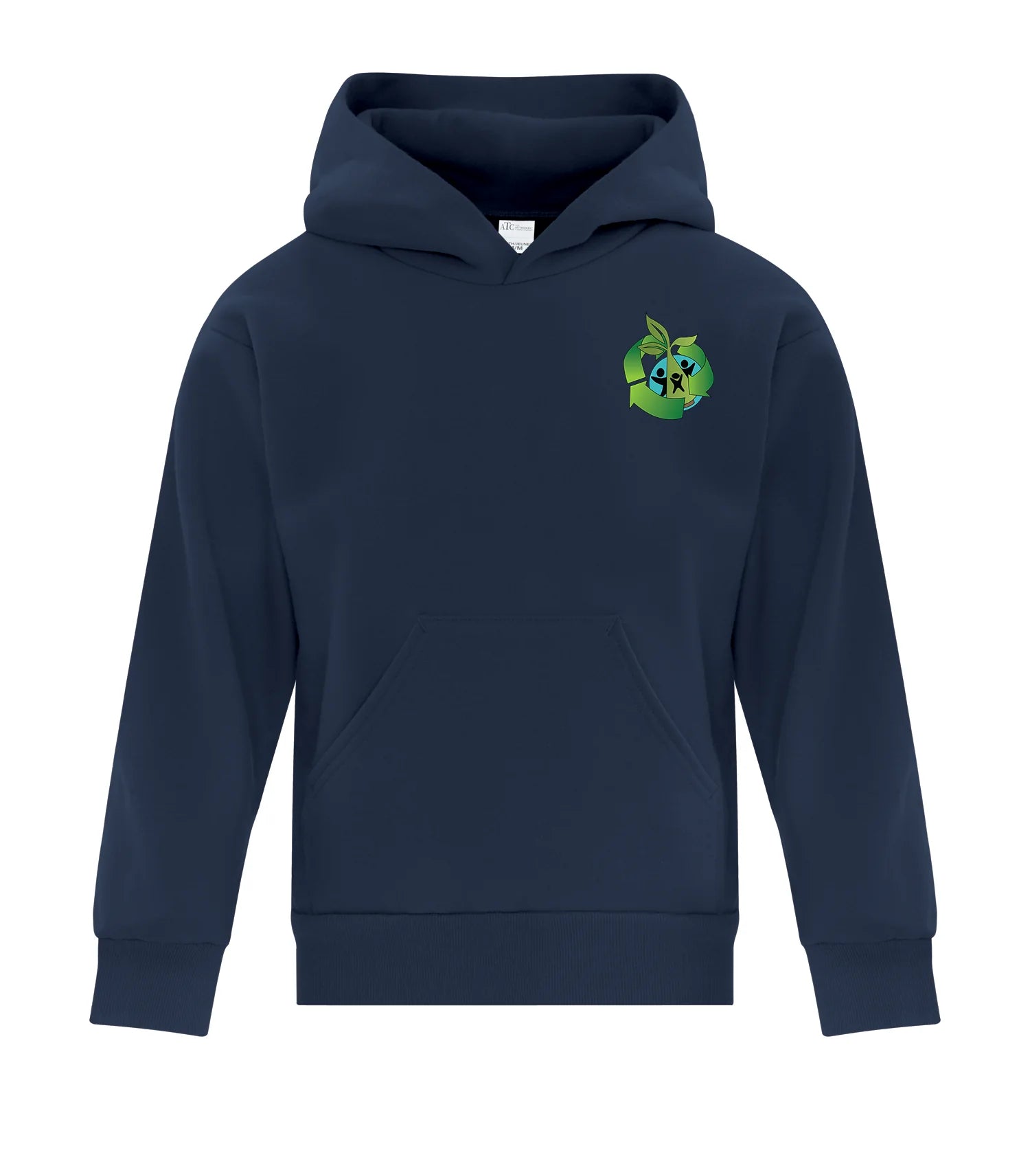 FLEECE YOUTH HOODED SWEATSHIRT - SPLIT FRONT/BACK LOGO