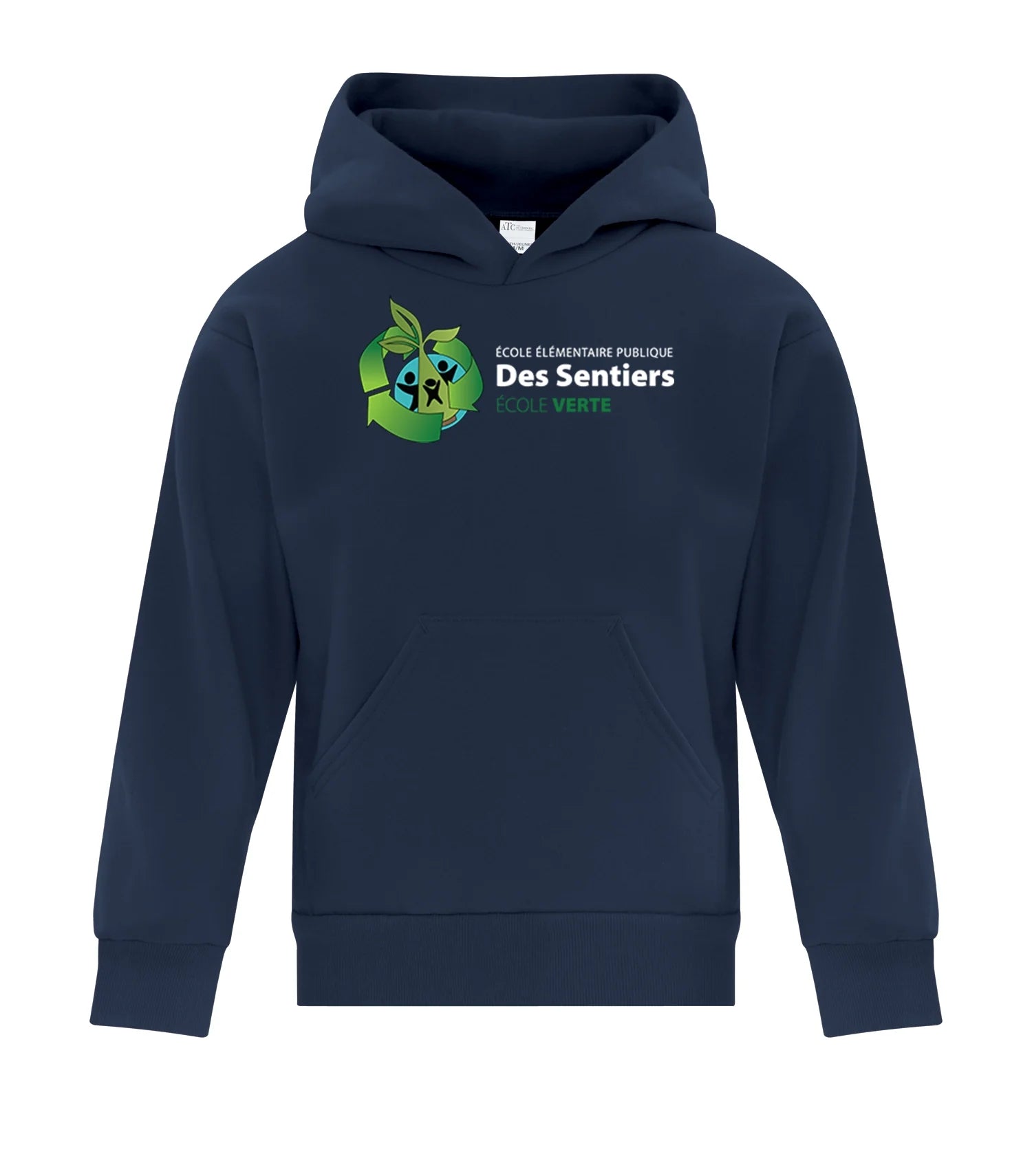 FLEECE YOUTH HOODED SWEATSHIRT - ACROSS CHEST LOGO