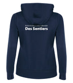 SWEAT-SHIRT À CAPUCHE EN POLYPOLAIRE POUR FEMME - LOGO FENDU DEVANT/DOS