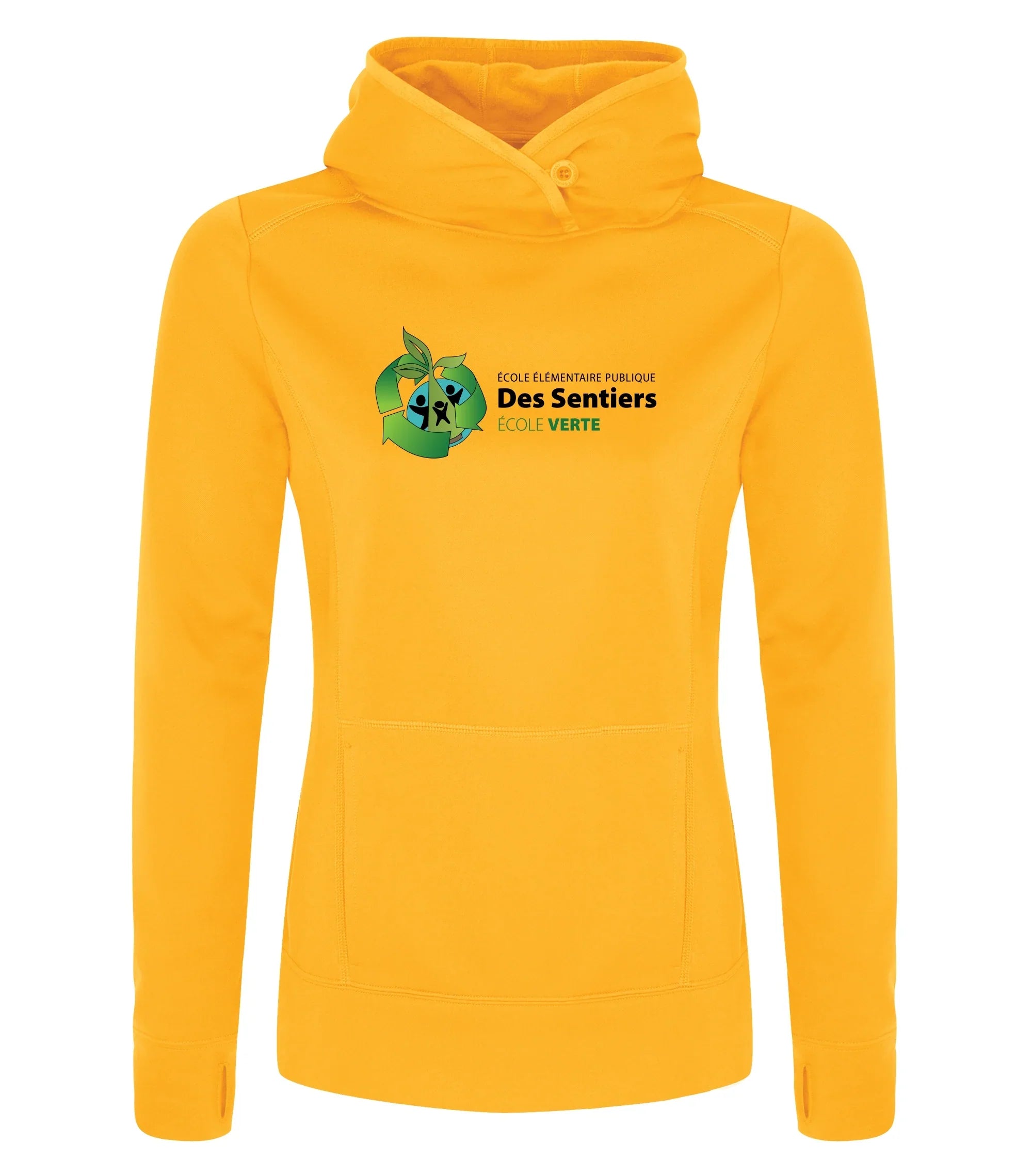 POLYFLEECE HOODED LADIES' SWEATSHIRT - ACROSS CHEST LOGO