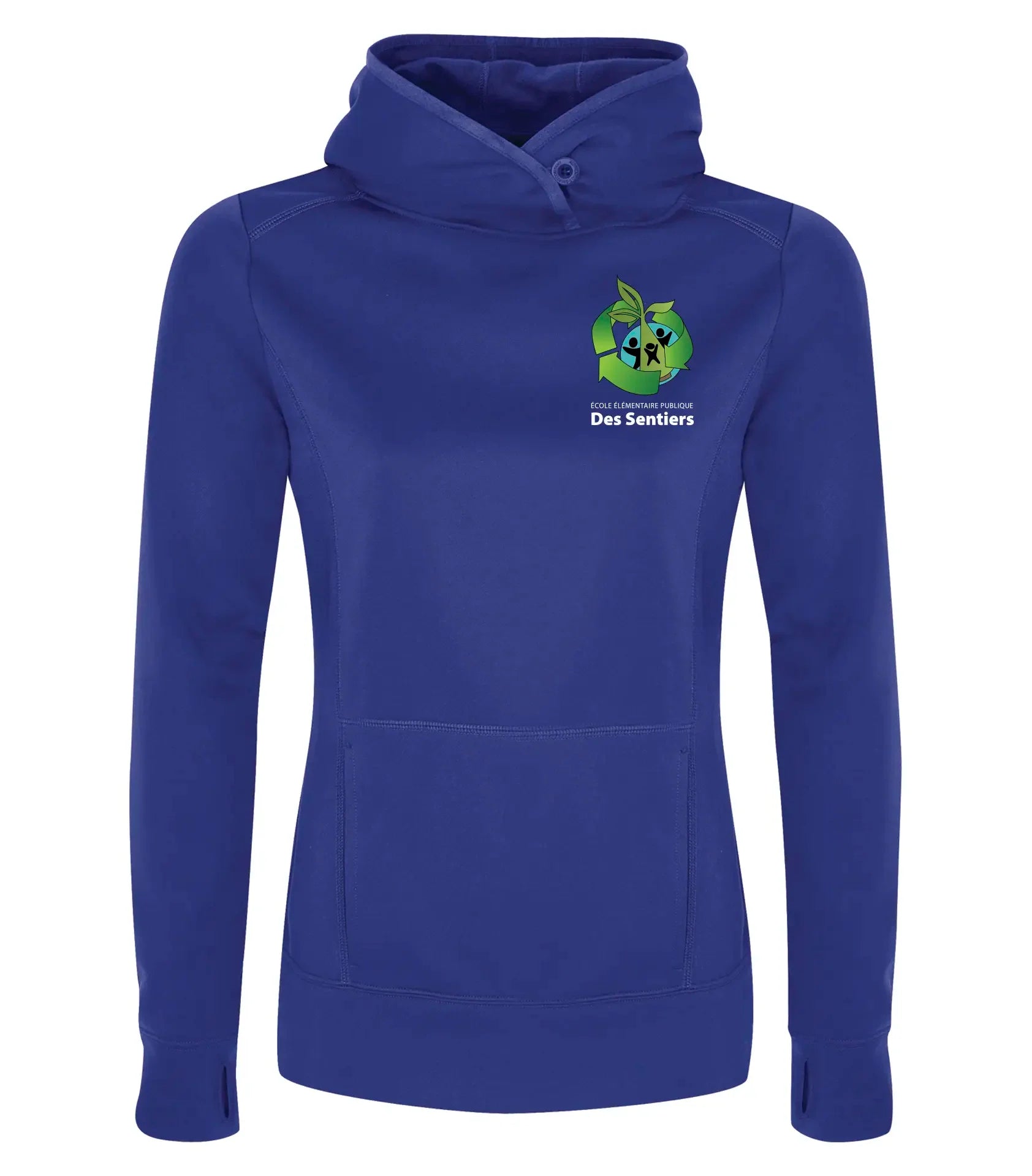 POLYFLEECE HOODED LADIES' SWEATSHIRT LEFT CHEST