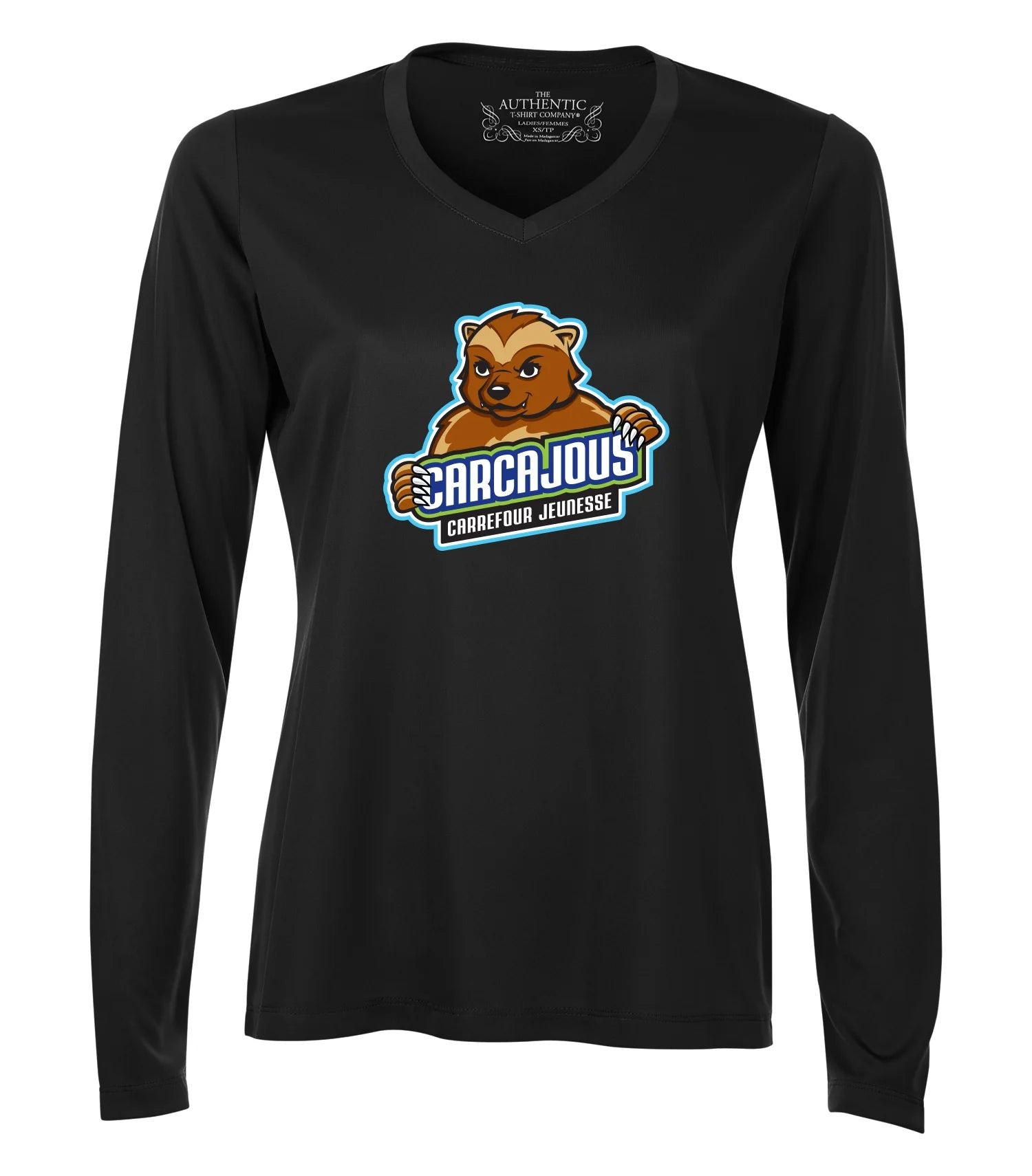 Ladies Long Sleeve V-Neck Dry-Fit T-Shirt