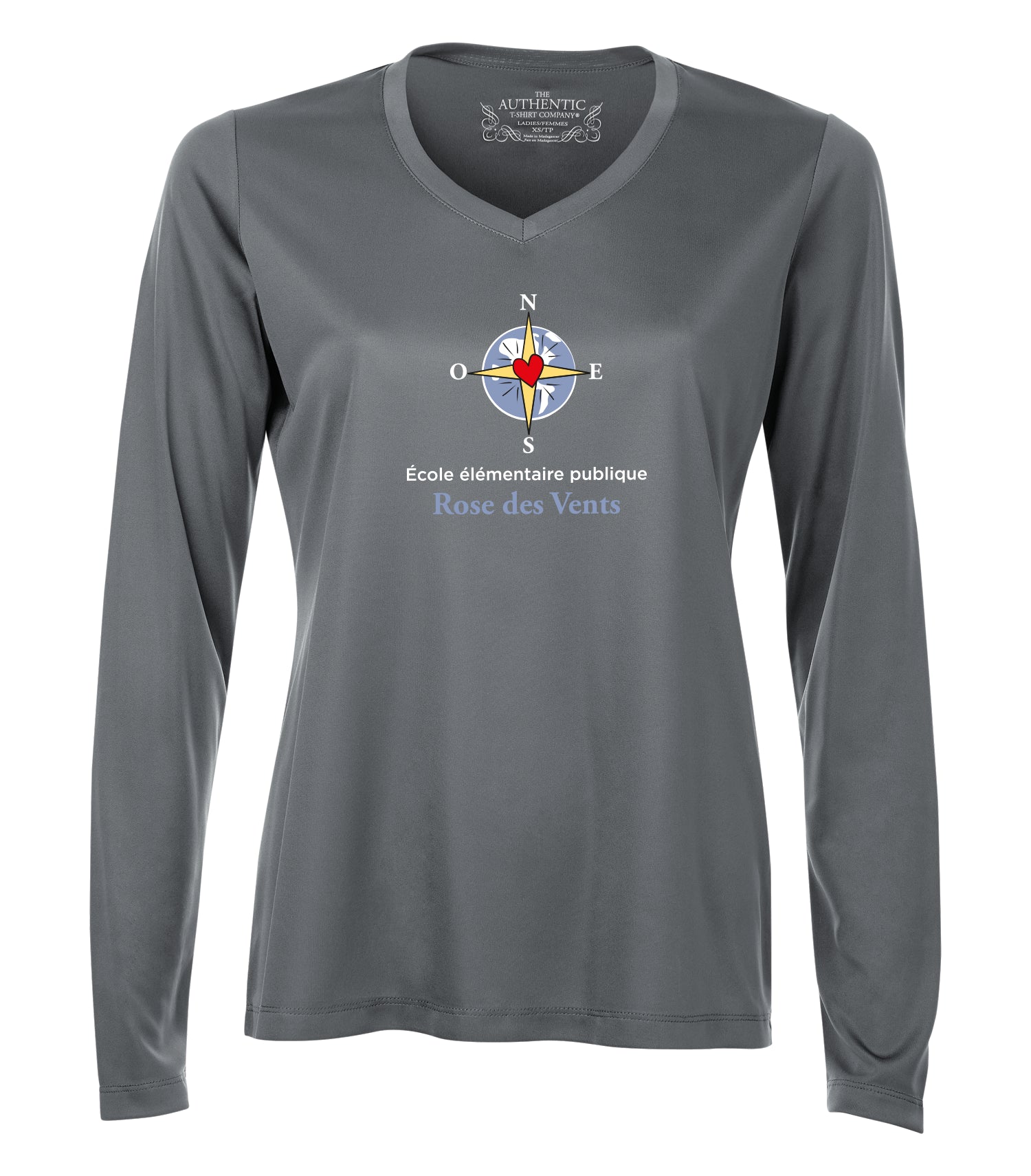 T-shirt Dry-Fit à manches longues et col en V pour femme