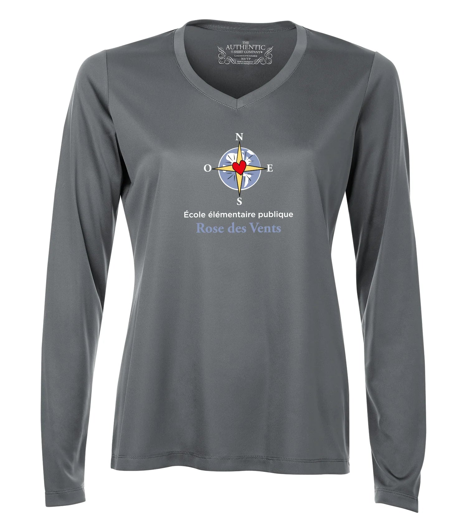 Ladies Long Sleeve V-Neck Dry-Fit T-Shirt