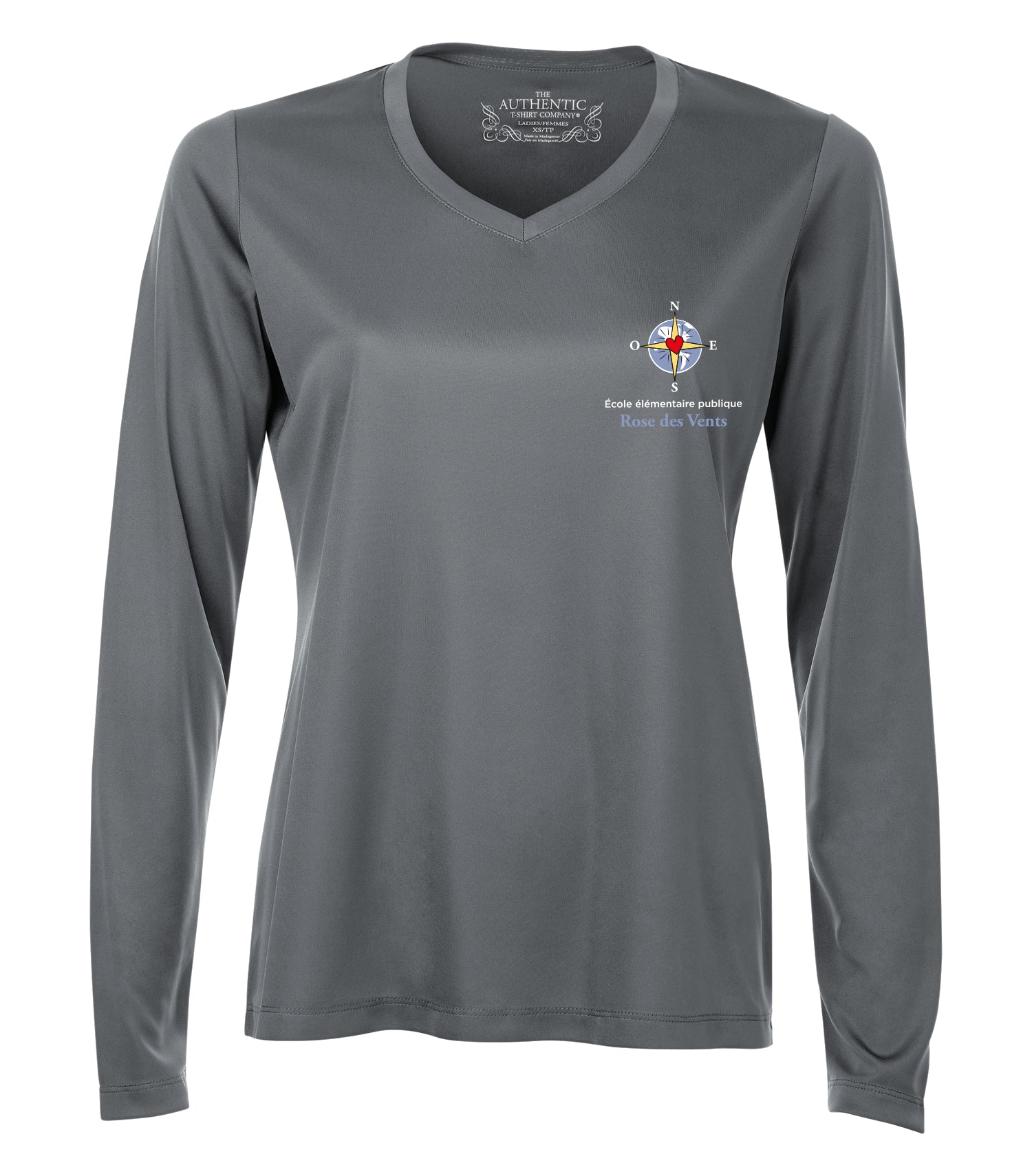 T-shirt Dry-Fit à manches longues et col en V pour femme