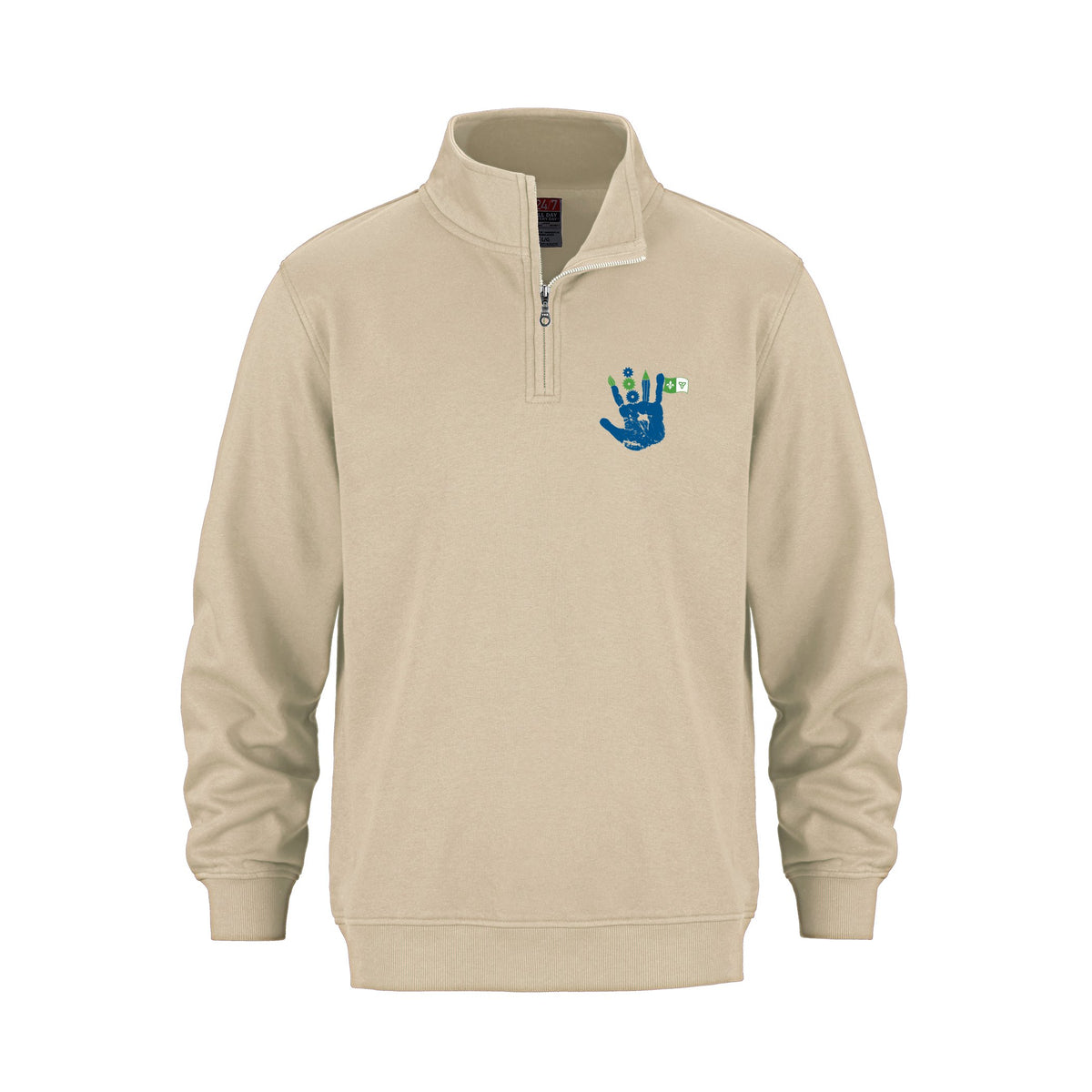 School Logo · Front · Sand