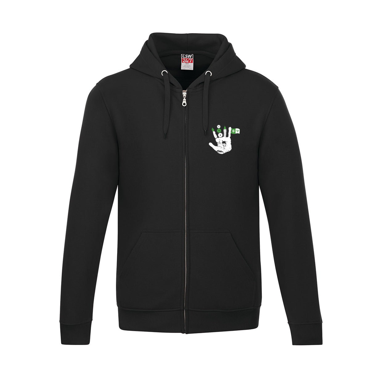 School Logo · Front · Black