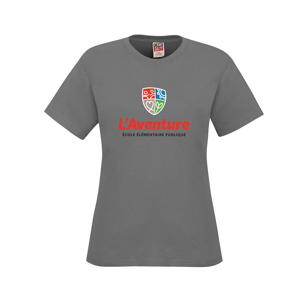 School Logo · Front · Athletic Grey Heather