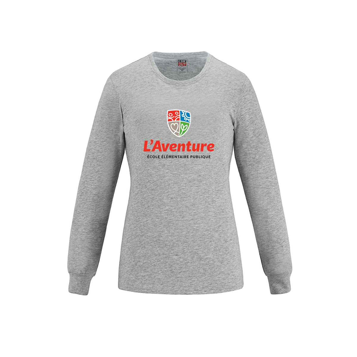 School Logo · Front · Athletic Grey Heather